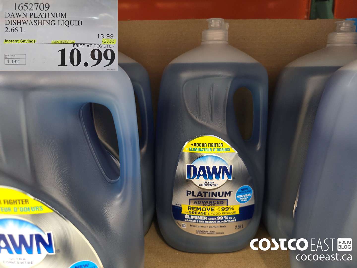 1652709 DAWN PLATINUM DISHWASHER LIQUID 2.66L ($3.00 INSTANT SAVINGS EXPIRES ON 2025-01-26) $10.99