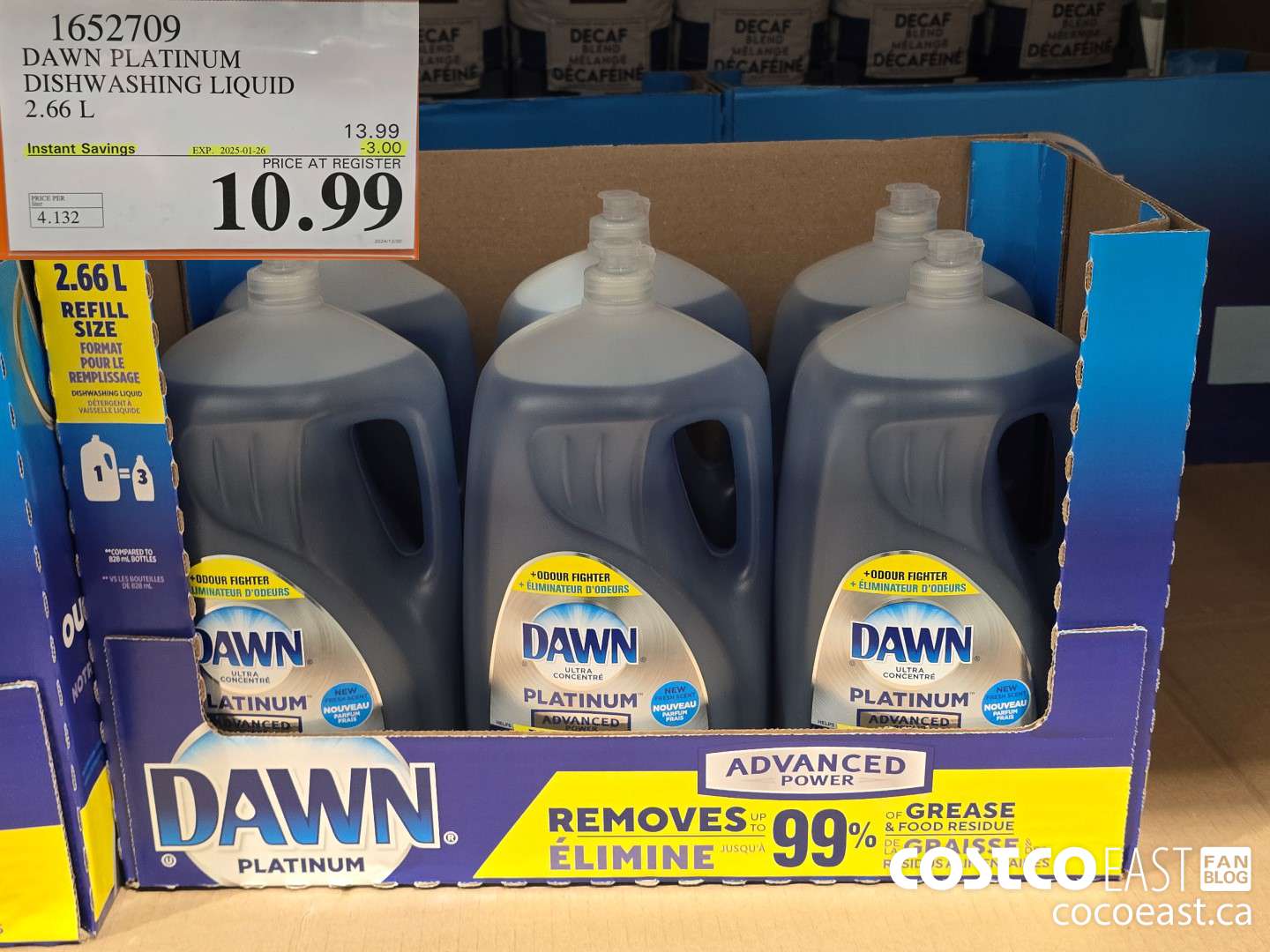 1652709 DAWN PLATINUM DISHWASHER LIQUID 2.66L ($3.00 INSTANT SAVINGS EXPIRES ON 2025-01-26) $10.99
