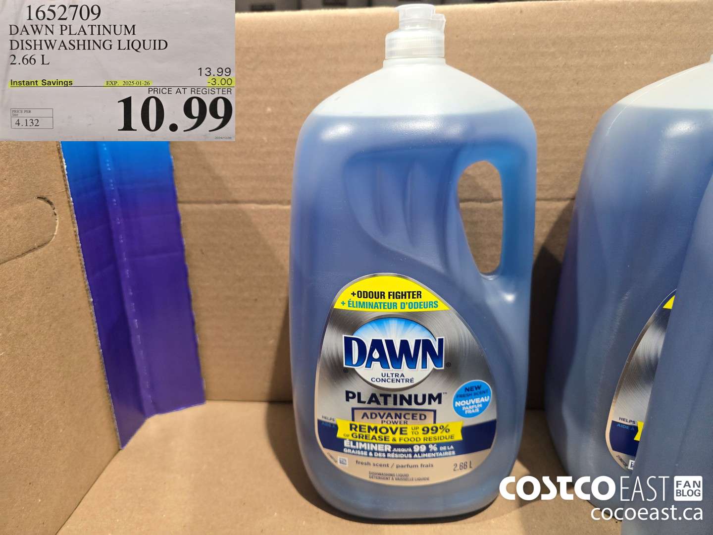 1652709 DAWN PLATINUM DISHWASHER LIQUID 2.66L ($3.00 INSTANT SAVINGS EXPIRES ON 2025-01-26) $10.99