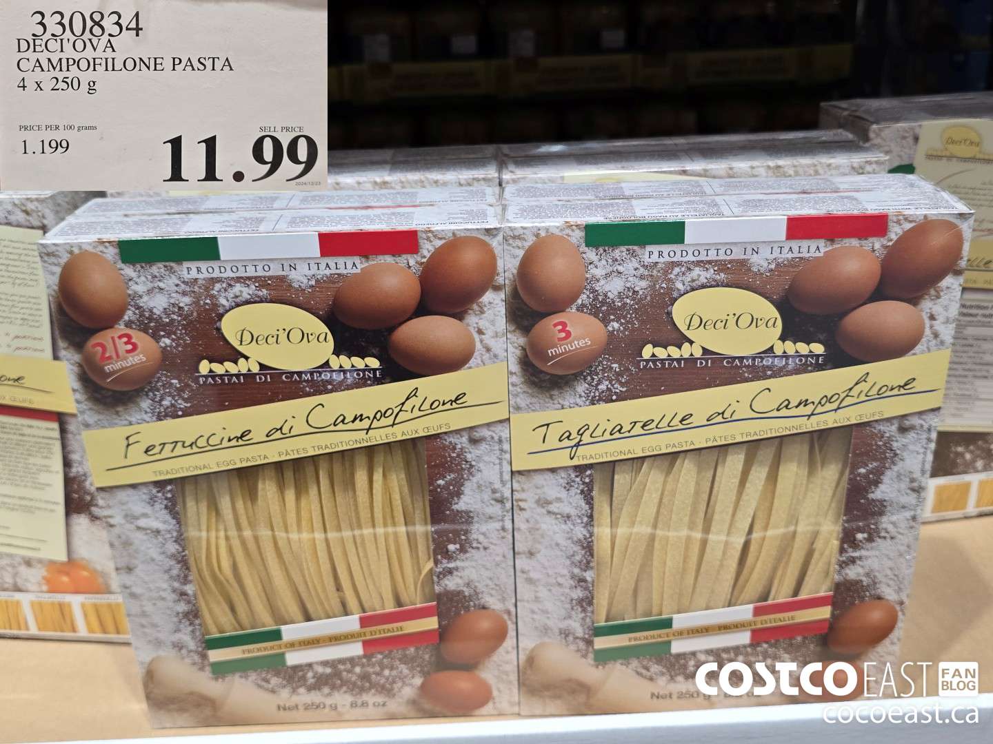 330834 DECI'OVA CAMPOFILONE PASTA 4 x 250 G $11.99