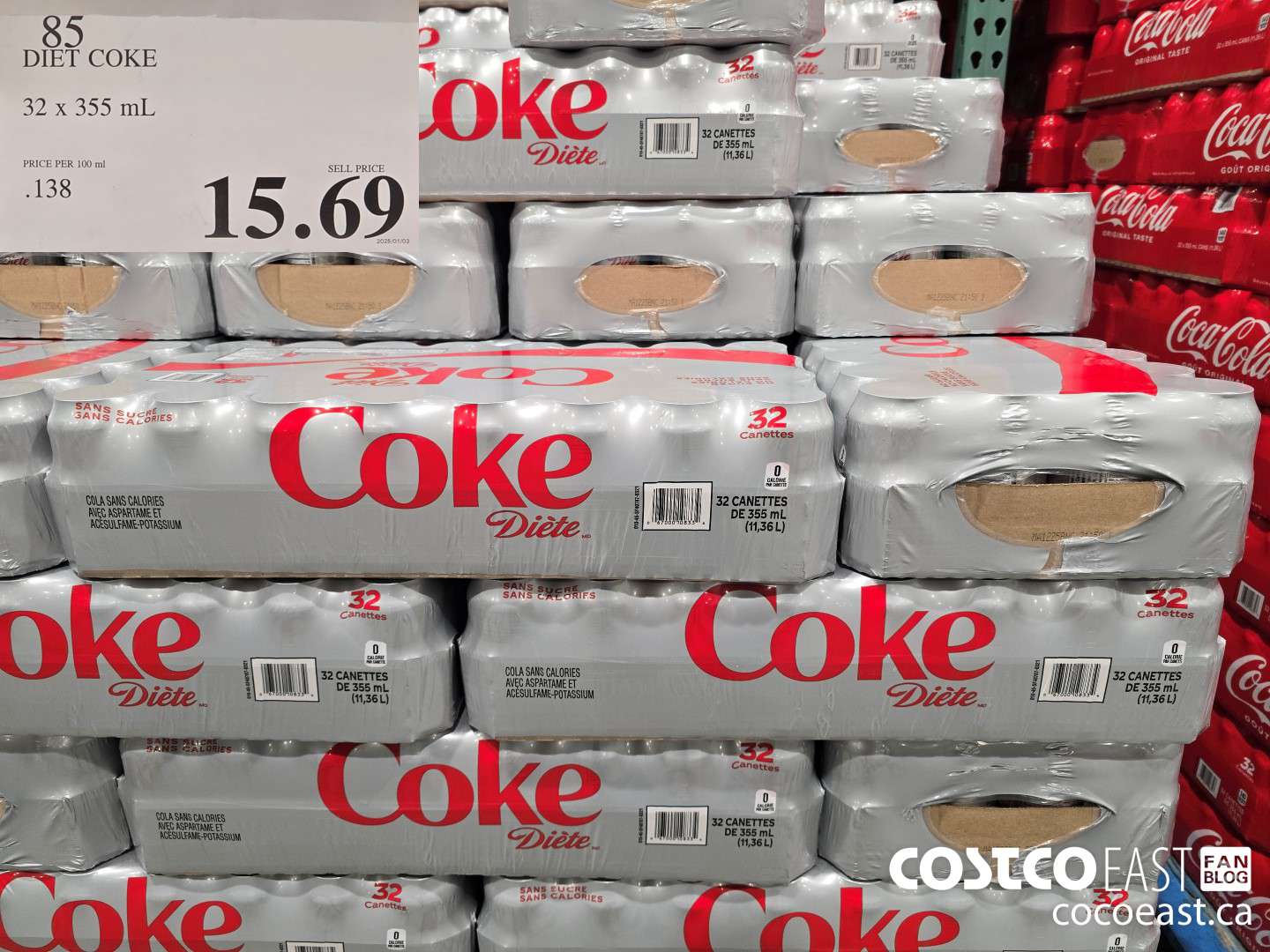 85 DIET COKE 32 X 355 ML $15.69