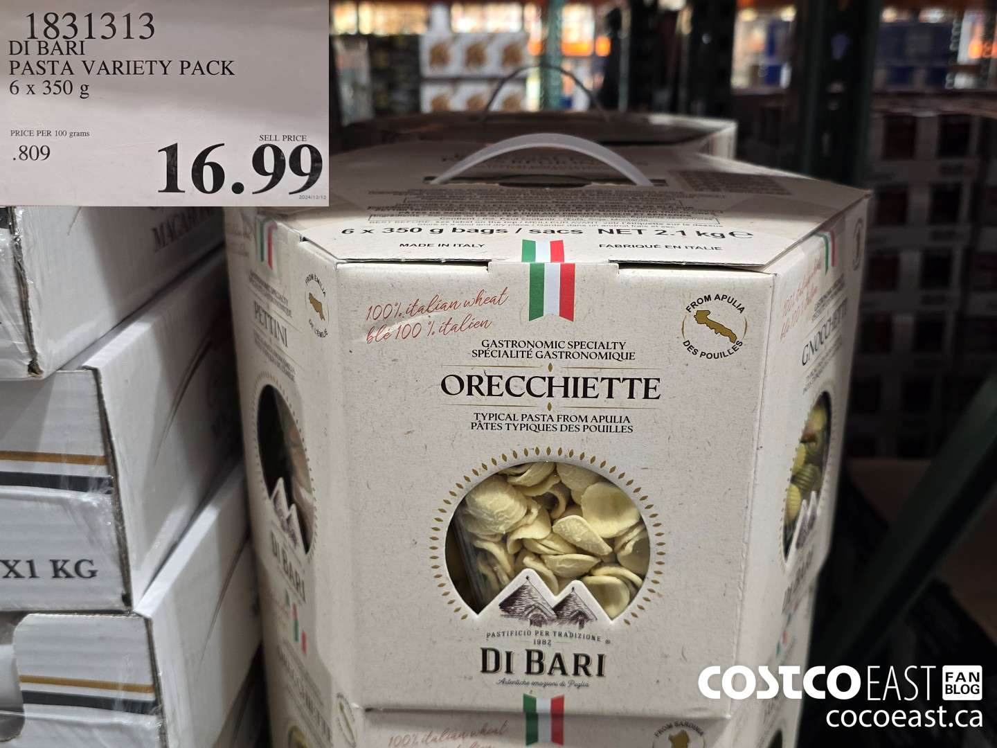 1831313 DI BARI PASTA VARIETY PACK 6 x 350 G $16.99