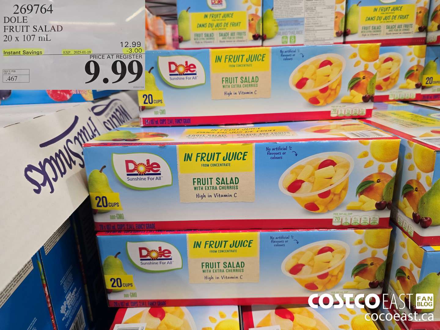 269764 DOLE FRUIT SALAD 20 x 107 mL ($3.00 INSTANT SAVINGS EXPIRES ON 2025-01-19) $9.99