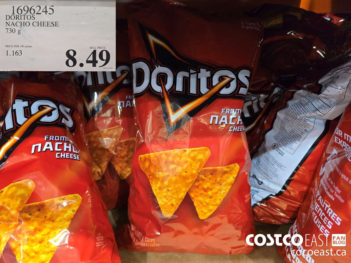 1696245 DORITOS NACHO CHEESE 730 g $8.49