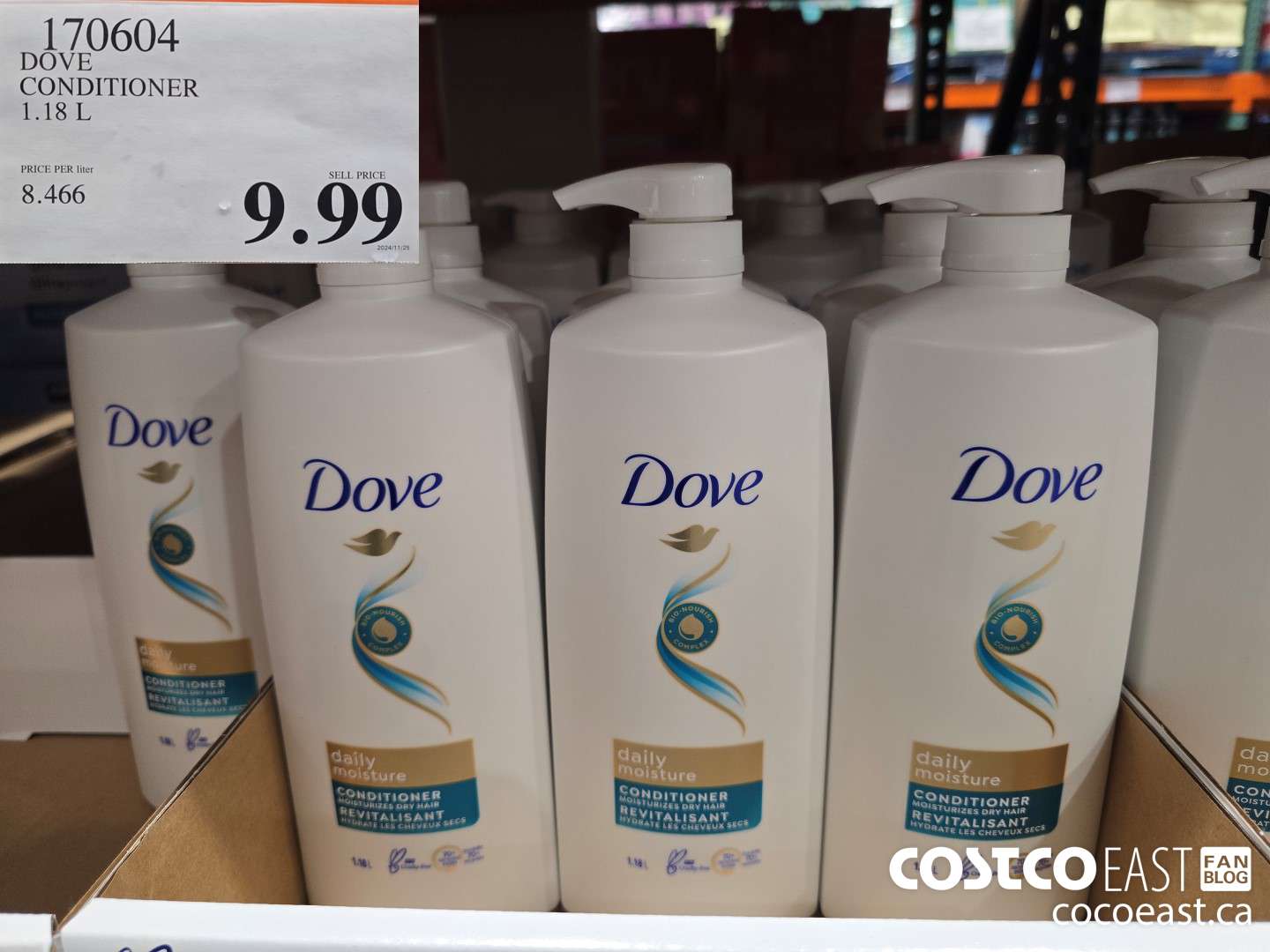 170604 DOVE CONDITIONER 1.18L $9.99