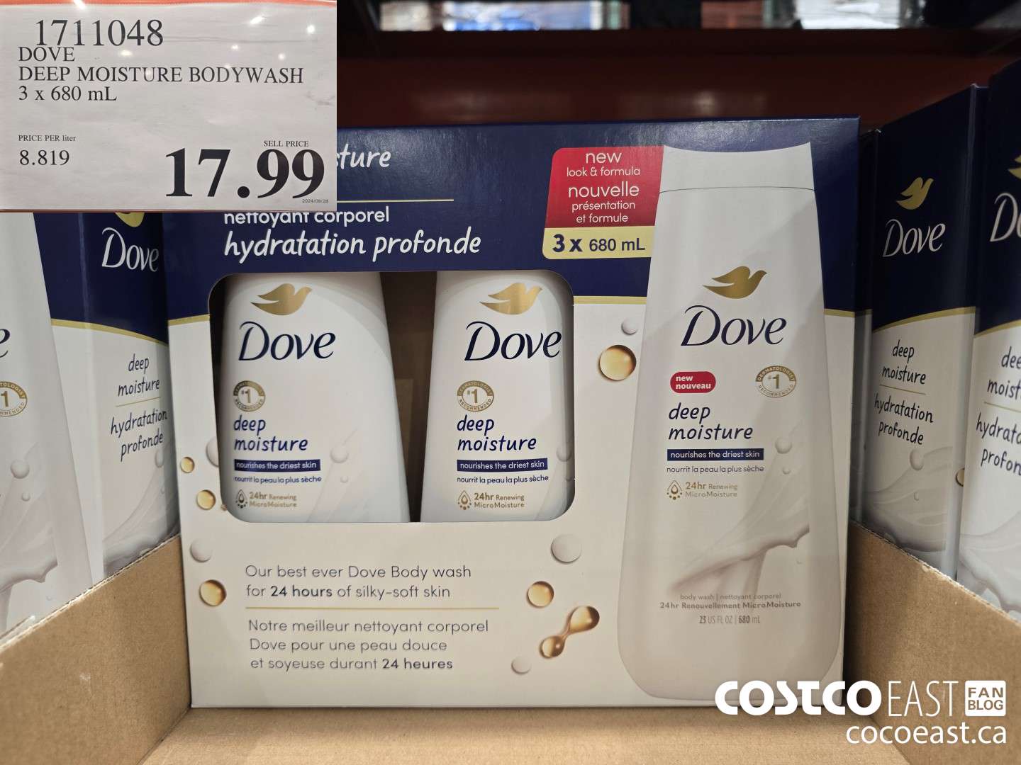 1711048 DOVE DEEP MOISTURE BODYWASH 3 x 680 mL $17.99