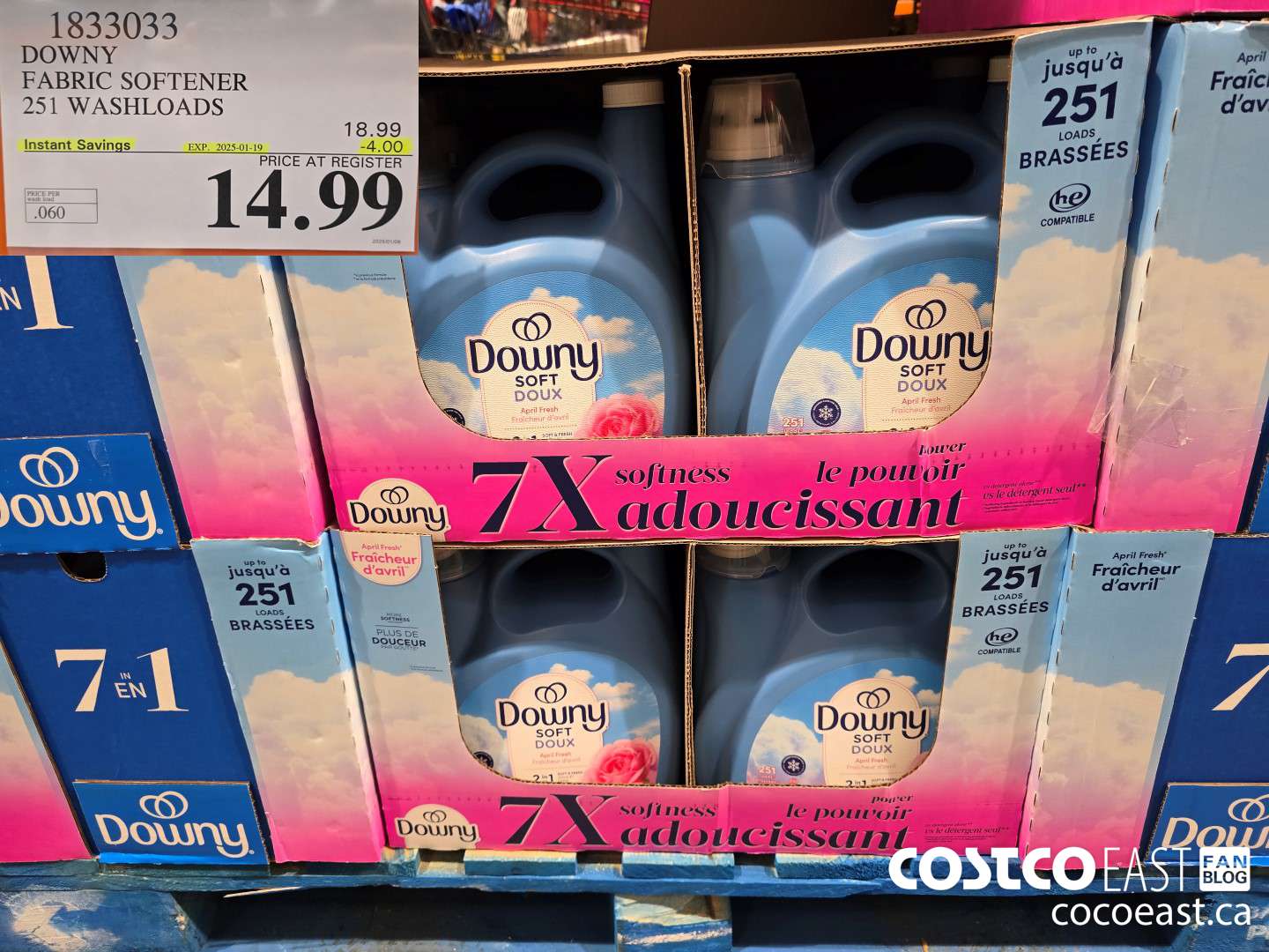 1833033 DOWNY FABRIC SOFTENER 251 WASHLOADS ($4.00 INSTANT SAVINGS EXPIRES ON 2025-01-19) $14.99