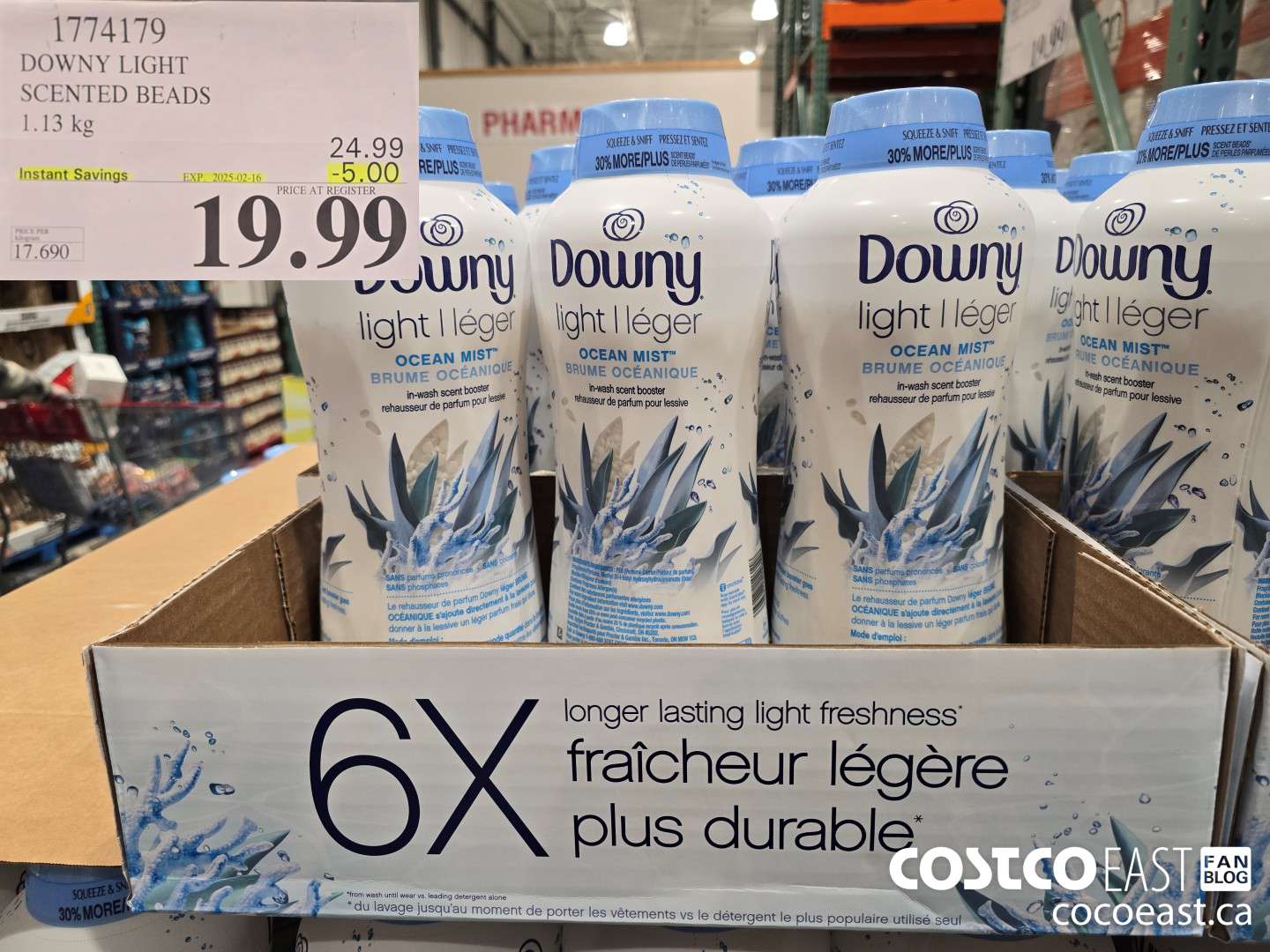 1774179 DOWNY LIGHT SCENTED BEADS 1.13 G ($5.00 INSTANT SAVINGS EXPIRES ON 2025-02-16) $19.99