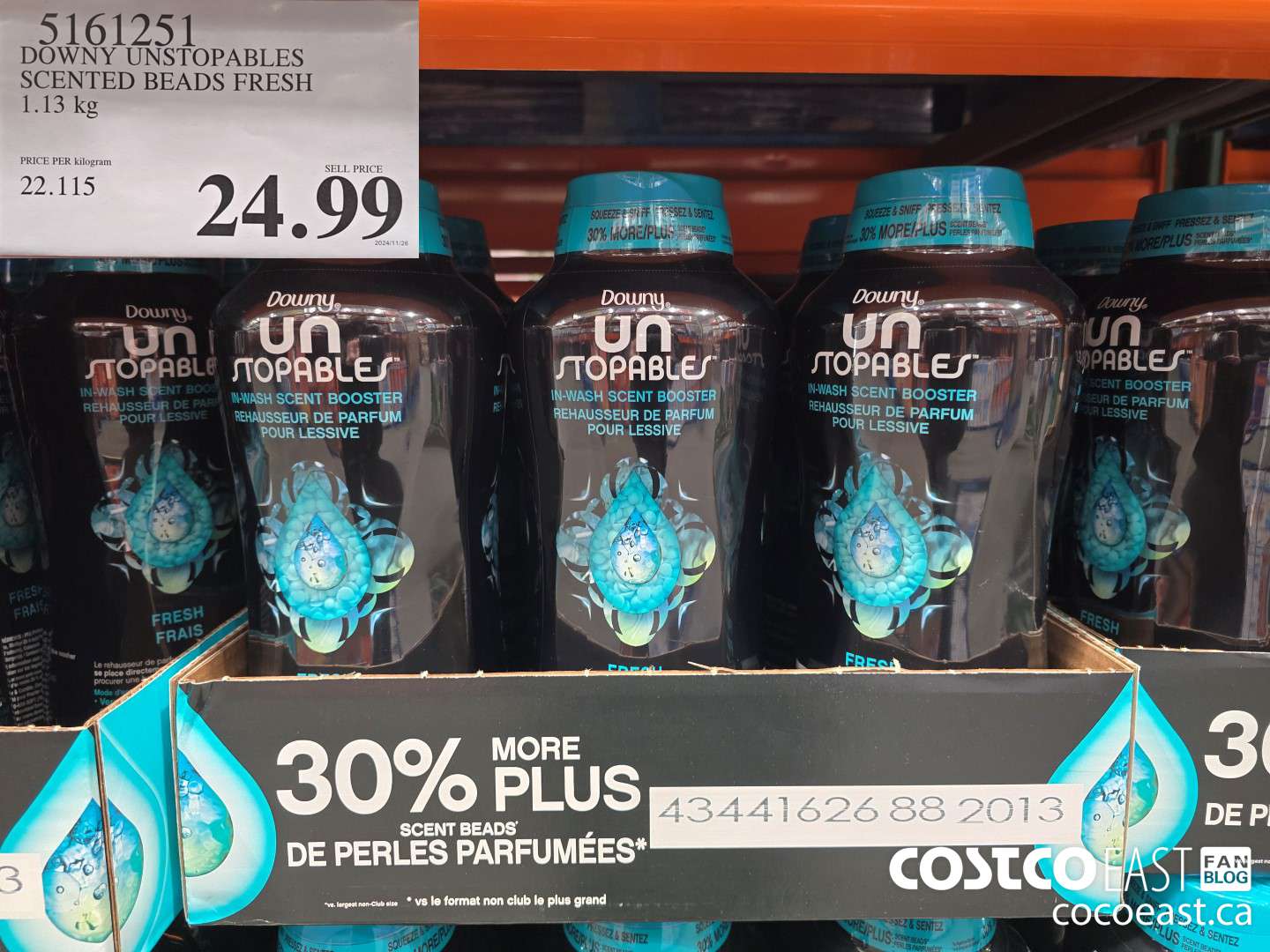 5161251 DOWNY UNSTOPABLES SCENTED BEADS FRESH 1.13 kg  $24.99