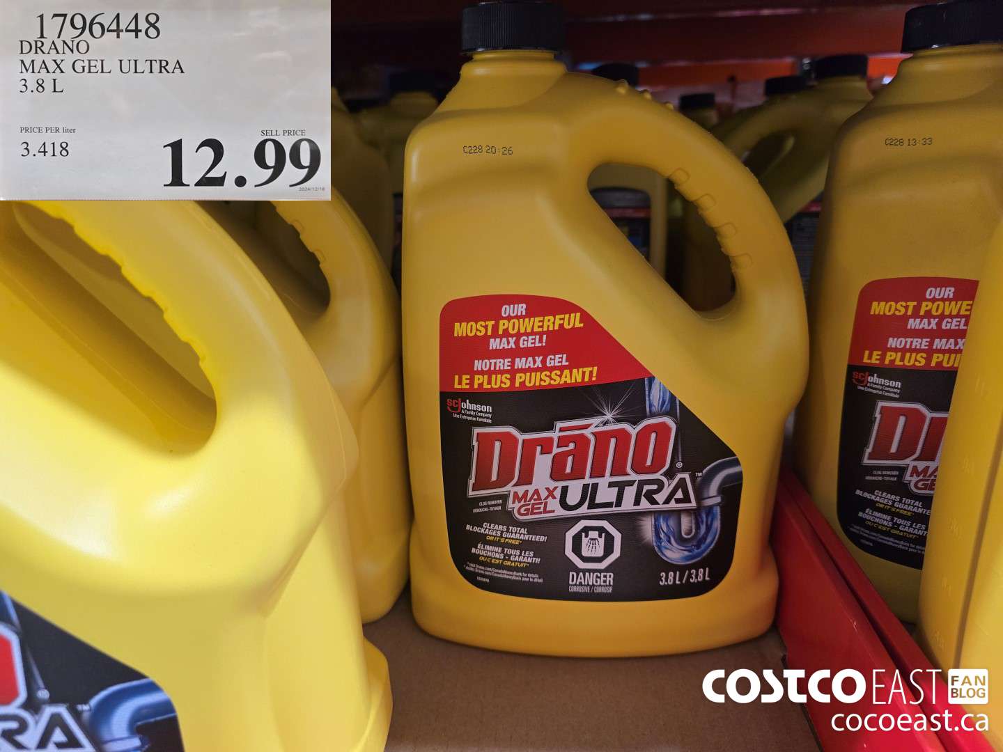 1796448 DRANO MAX GEL ULTRA 3.8L $12.99