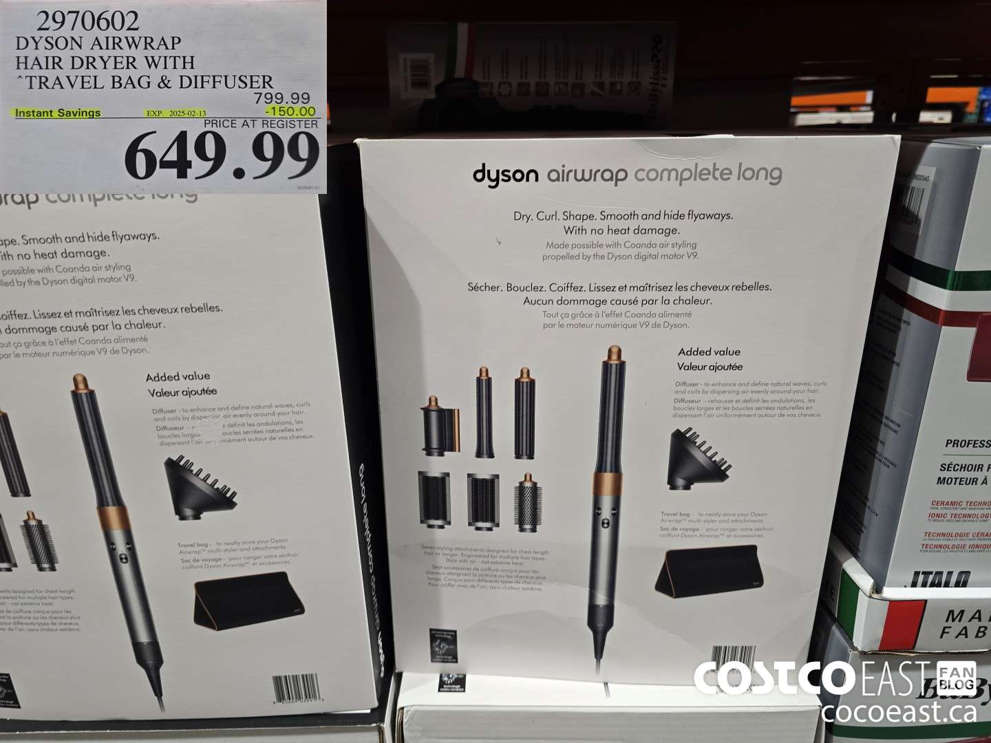 2970602 DYSON AIRWRAP HAIR DRYER WITH TRAVEL BAG & DIFFUSER ($150.00 INSTANT SAVINGS EXPIRES ON 2025-02-13) $649.99