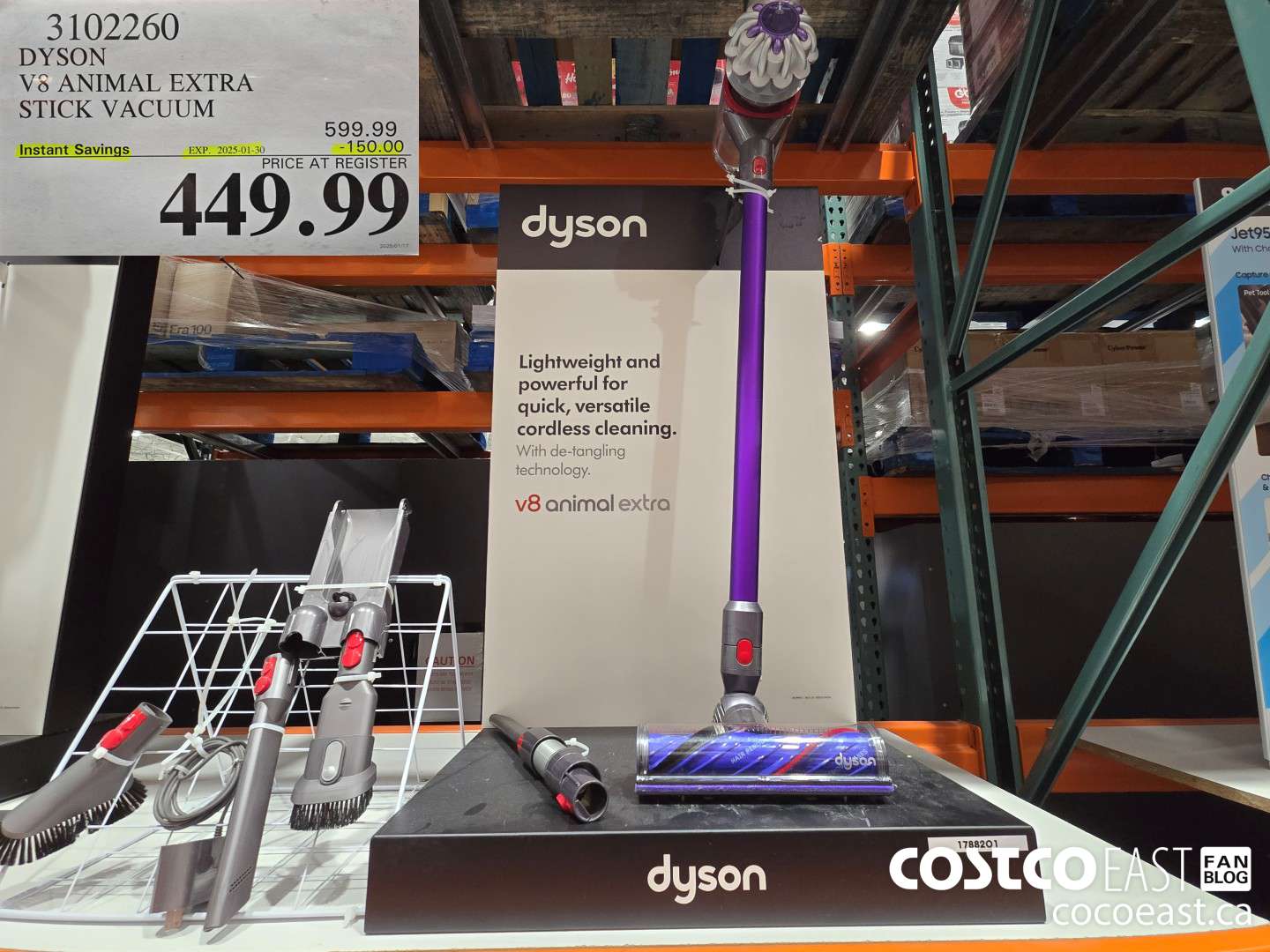 3102260 DYSON V8 ANIMAL EXTRA STICK VACUUM ($150.00 INSTANT SAVINGS EXPIRES ON 2025-01-30) $449.99