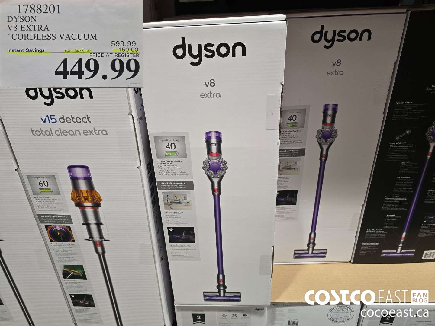 1788201 DYSON V8 EXTRA CORDLESS VACUUM ($150.00 INSTANT SAVINGS EXPIRES ON 2025-01-30) $449.99