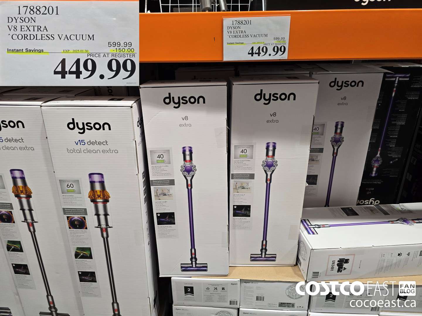 1788201 DYSON V8 EXTRA CORDLESS VACUUM ($150.00 INSTANT SAVINGS EXPIRES ON 2025-01-30) $449.99