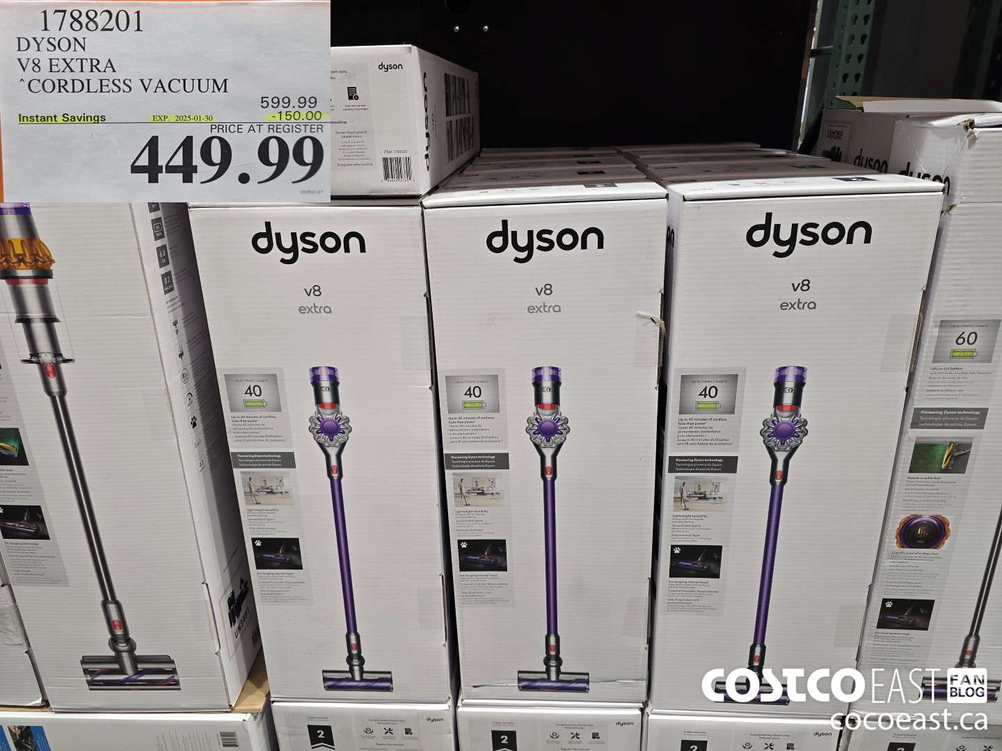 1788201 DYSON V8 EXTRA CORDLESS VACUUM ($150.00 INSTANT SAVINGS EXPIRES ON 2025-01-30) $449.99
