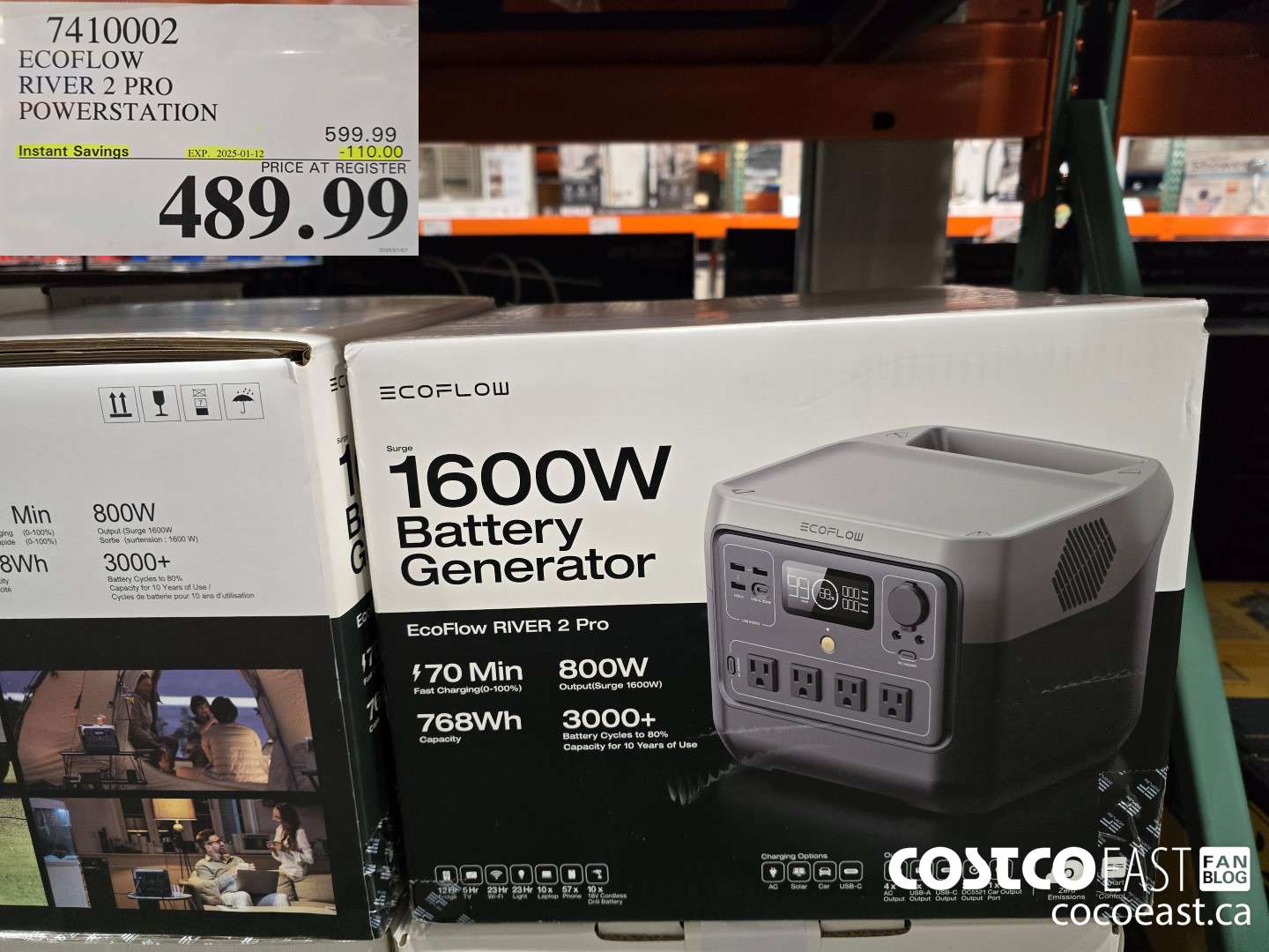 7410002 ECOFLOW RIVER 2 PRO POWERSTATION ($110.00 INSTANT SAVINGS EXPIRES ON 2025-01-12) $489.99