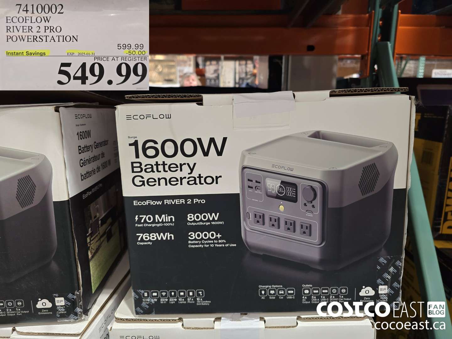 7410002 ECOFLOW RIVER 2 PRO POWERSTATION ($500.00 INSTANT SAVINGS EXPIRES ON 2025-01-31) $549.99