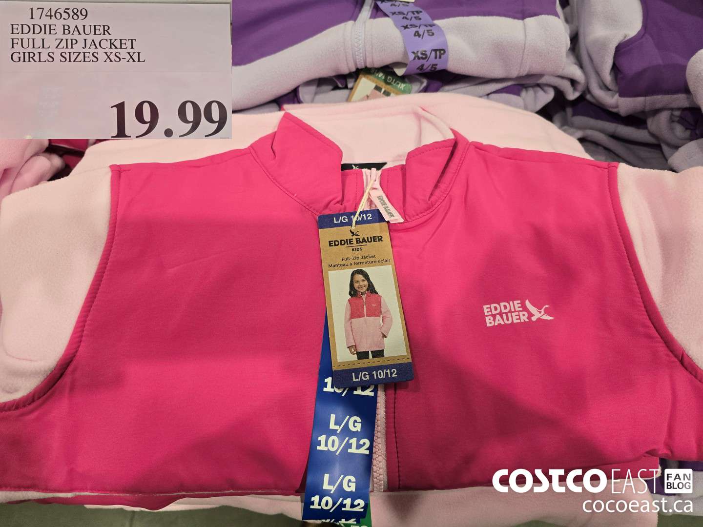 1746589 EDDIE BAUER FULL ZIP JACKET GIRLS SIZES XS-XL $19.99