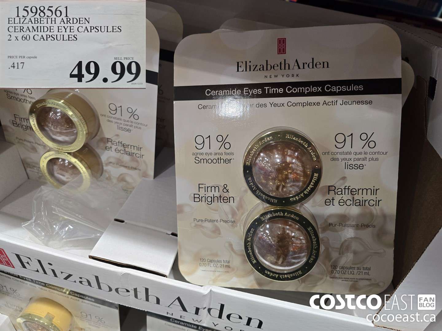 1598561 ELIZABETH ARDEN CERAMIDE EYE CAPSULES 2 x 60 CAPSULES $49.99