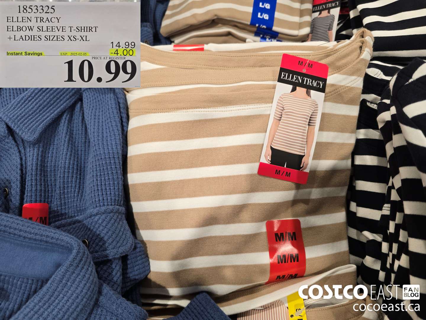 1853325 ELLEN TRACY ELBOW SLEEVE T-SHIRT + LADIES SIZES XS-XL ($4.00 INSTANT SAVINGS EXPIRES ON 2025-02-05) $10.99