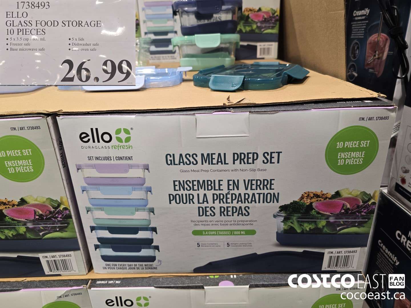 1738493 ELLO GLASS FOOD STORAGE 10 PIECES $26.99