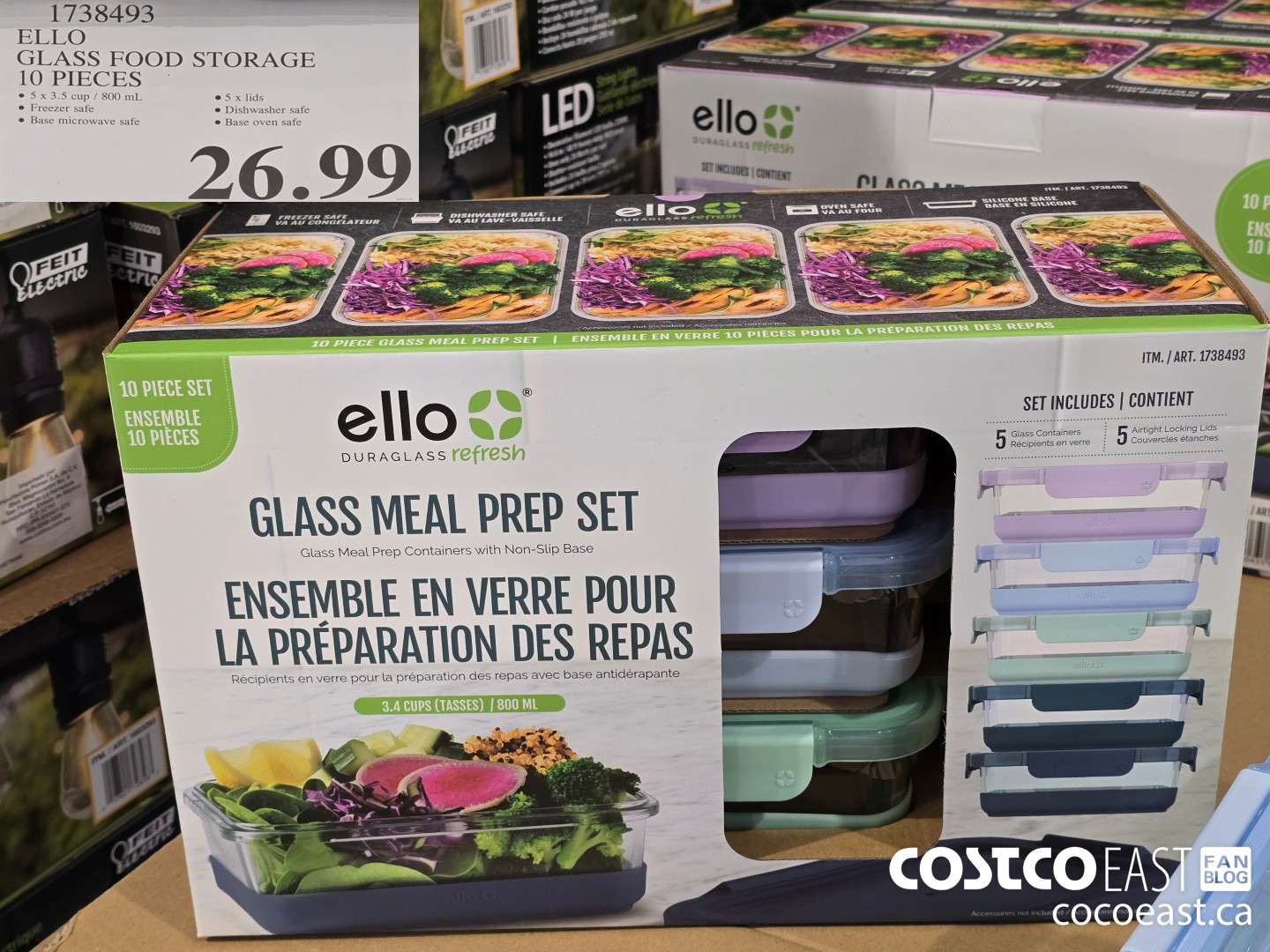 1738493 ELLO GLASS FOOD STORAGE 10 PIECES $26.99