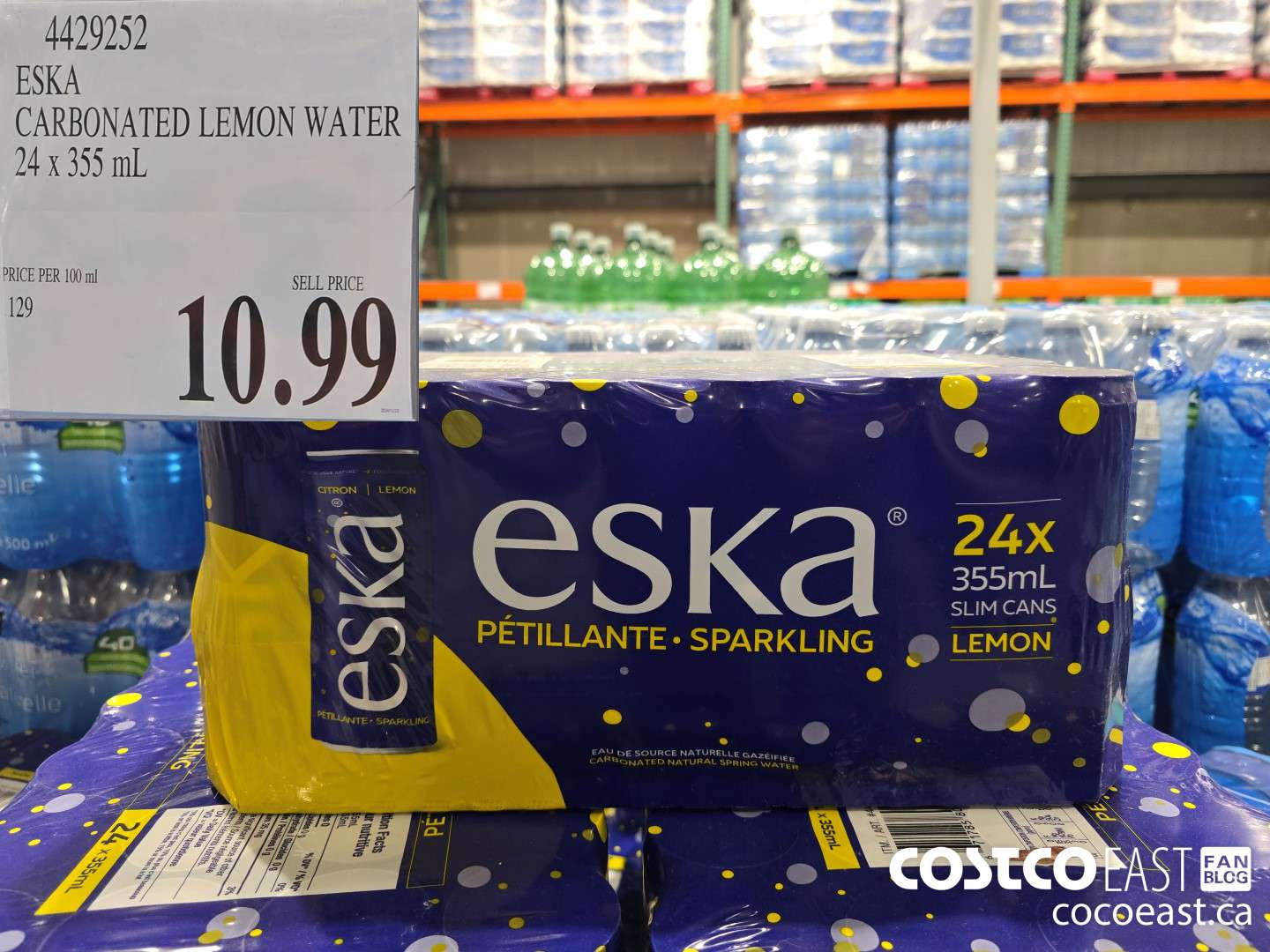 4429252 ESKA CARBONATED LEMON WATER 24 x 355 mL $10.99