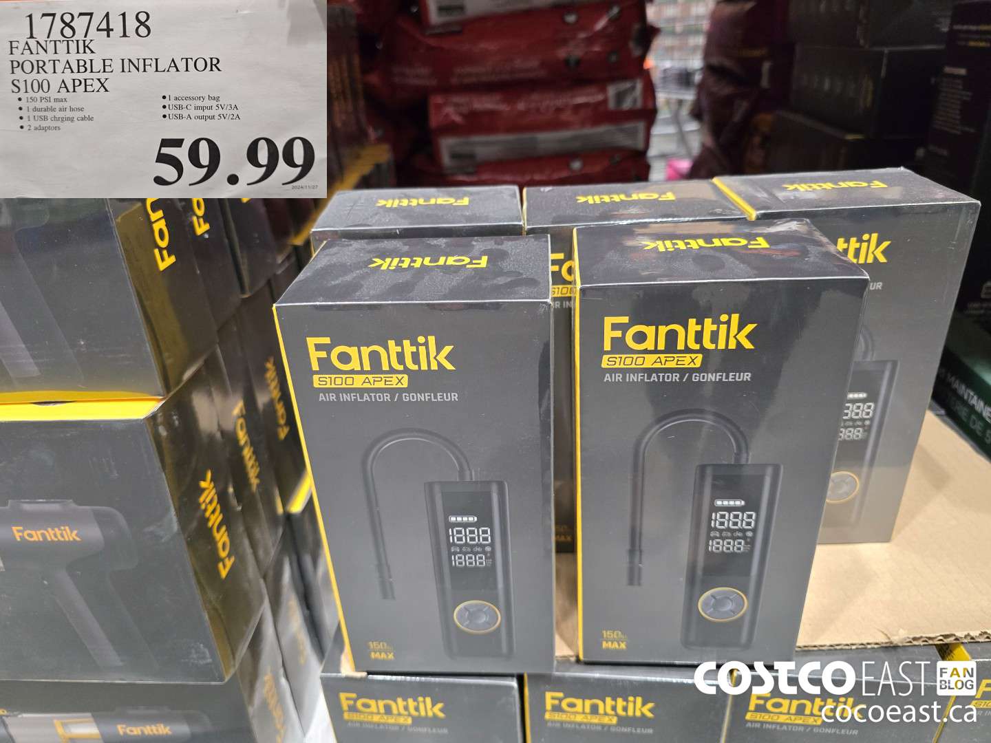 1787418 FANTT PORTABLE INFLATOR S100 APEX $59.99