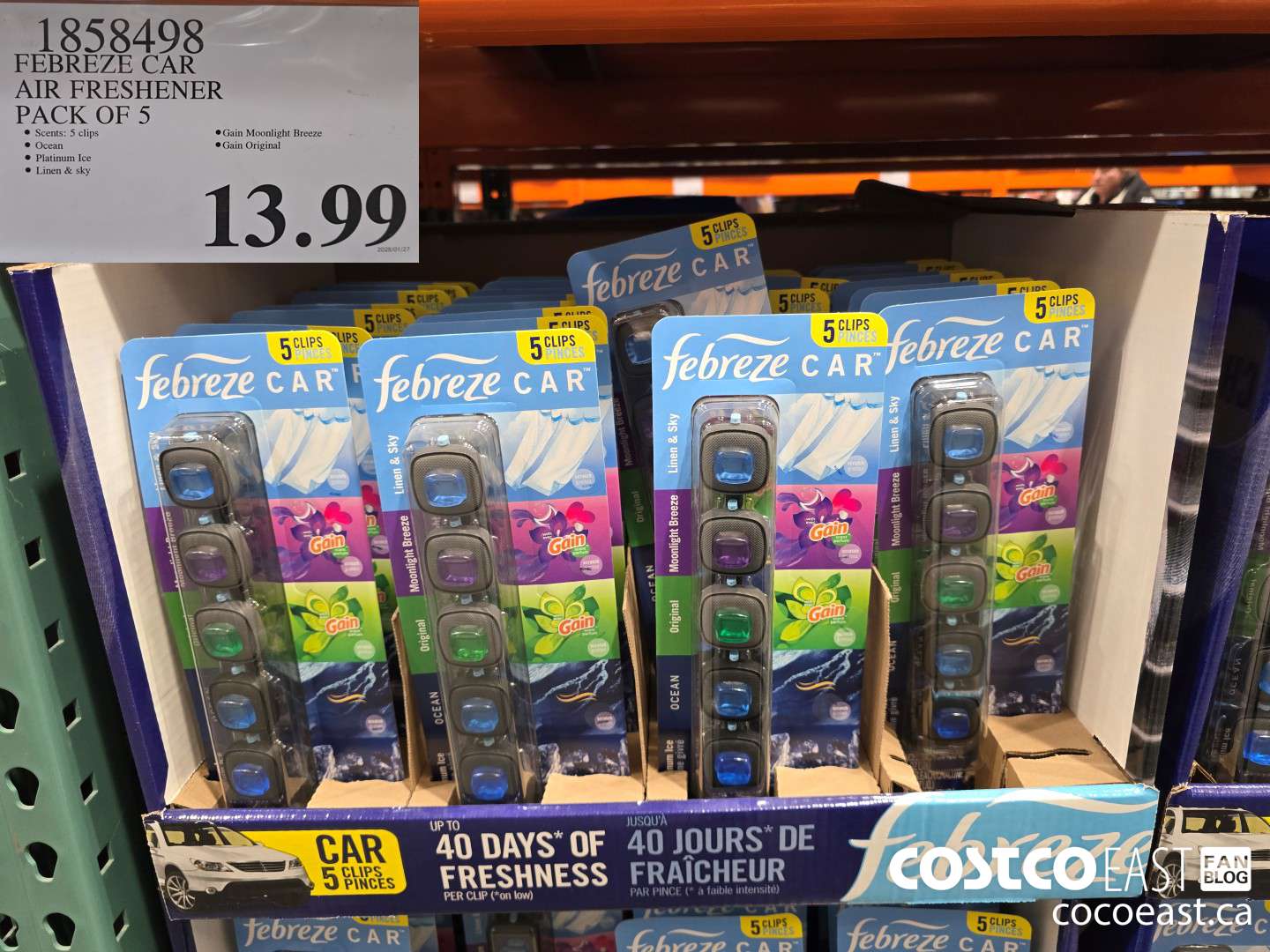 1858498 FEBREZE CAR AIR FRESHENER PACK OF 5 $13.99