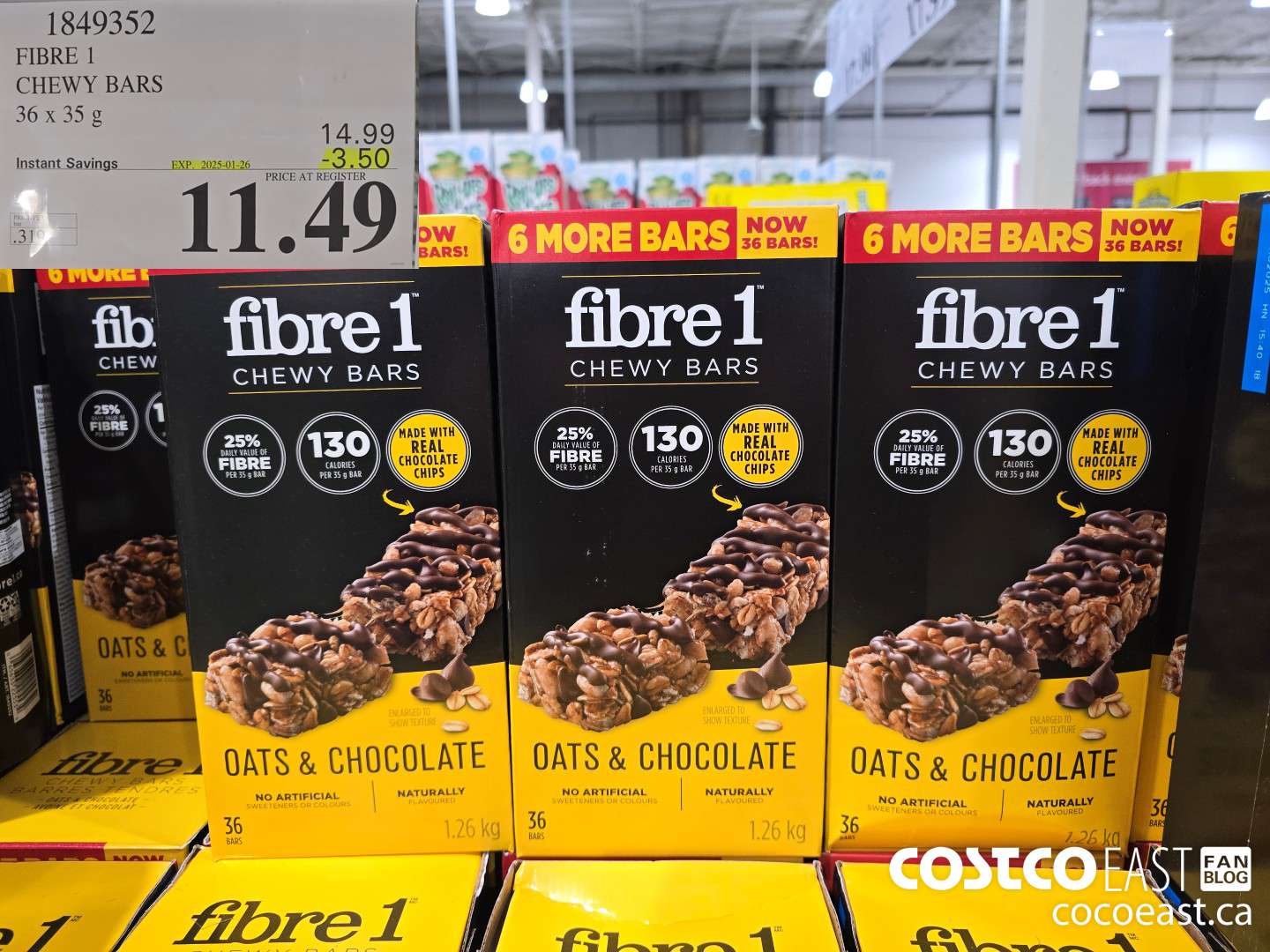1849352 FIBRE CHEWY BARS 36 x 35 g ($3.50 INSTANT SAVINGS EXPIRES ON 2025-01-26) $11.49