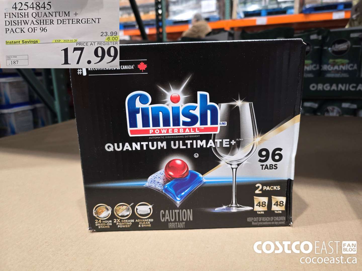 4254845 FINISH QUANTUM + DISHWASHER DETERGENT PACK OF 96 ($6.00 INSTANT SAVINGS EXPIRES ON 2025-01-26) $17.99