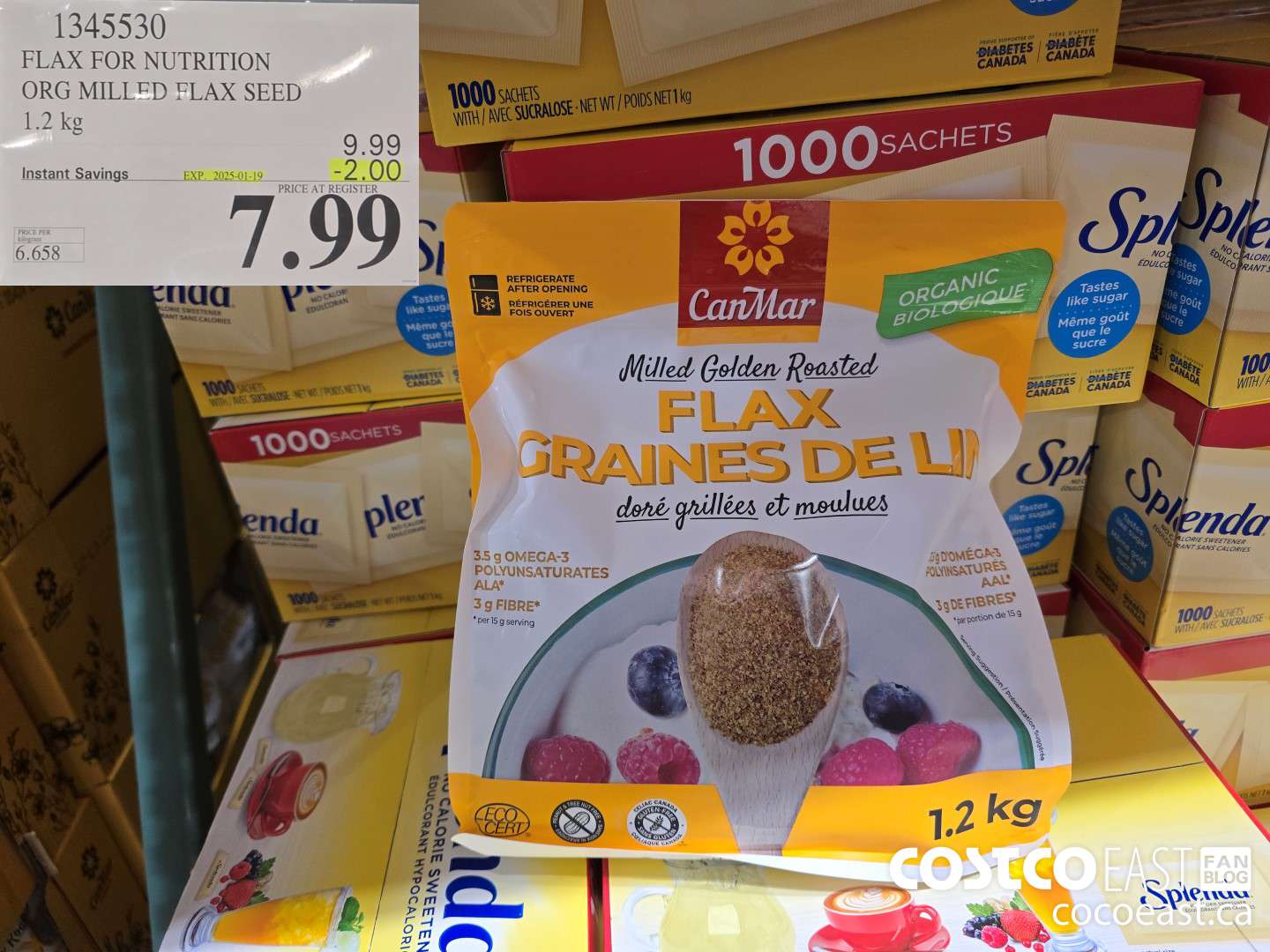 1345530 FLAX FOR NUTRITION ORG MILLED FLAX SEED 1.2 KG ($2.00 INSTANT SAVINGS EXPIRES ON 2025-01-19) $7.99