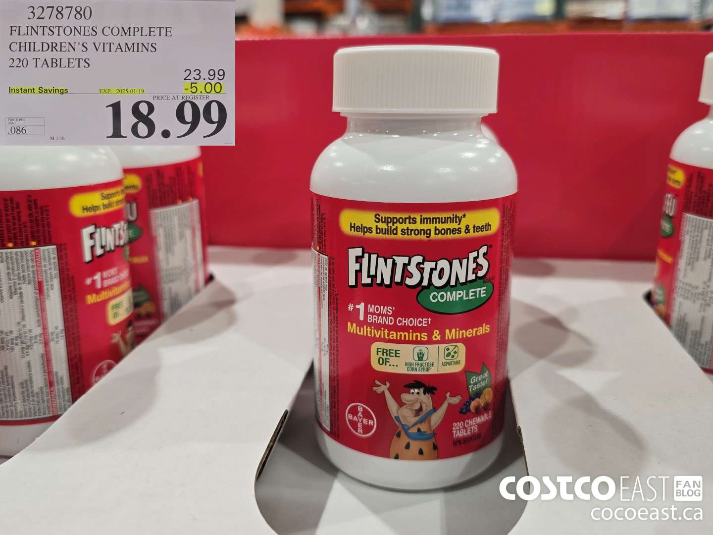 3278780 FLINTSTONES COMPLETE CHILDREN'S VITAMINS 220 TABLETS ($5.00 INSTANT SAVINGS EXPIRES ON 2025-01-19) $18.99