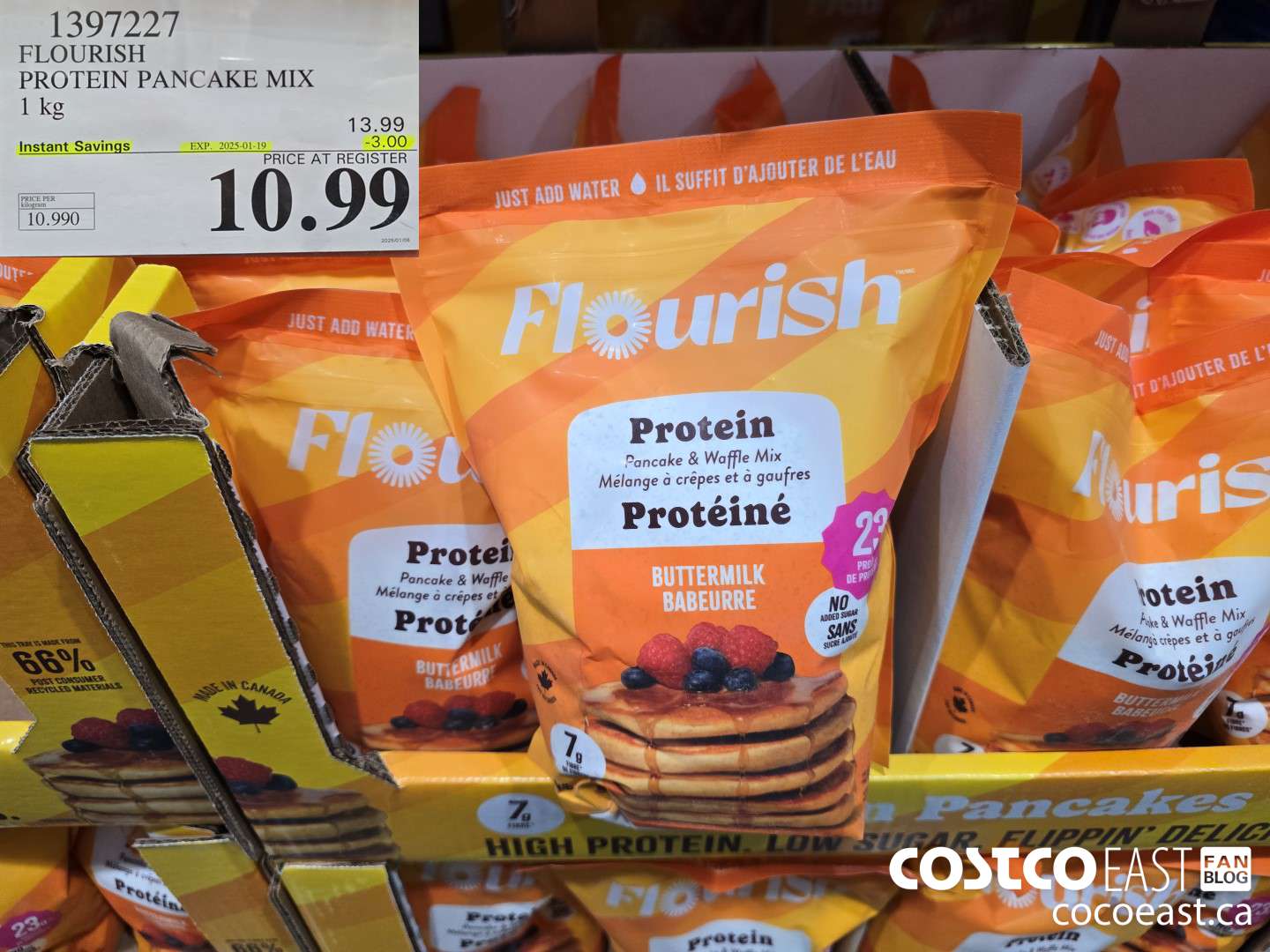 1397227 FLOURISH PROTEIN PANCAKE MIX 1 kg  ($3.00 INSTANT SAVINGS EXPIRES ON 2025-01-19) $10.99