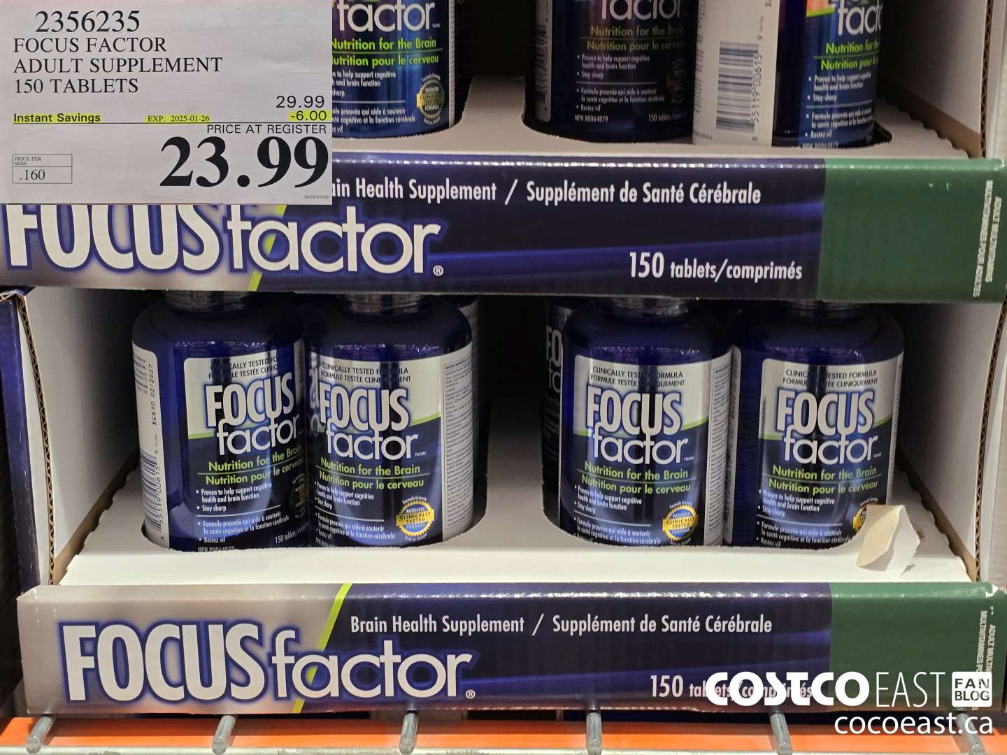 2356235 FOCUS FACTOR ADULT 150 TABLETS ($6.00 INSTANT SAVINGS EXPIRES ON 2025-01-26) $23.99