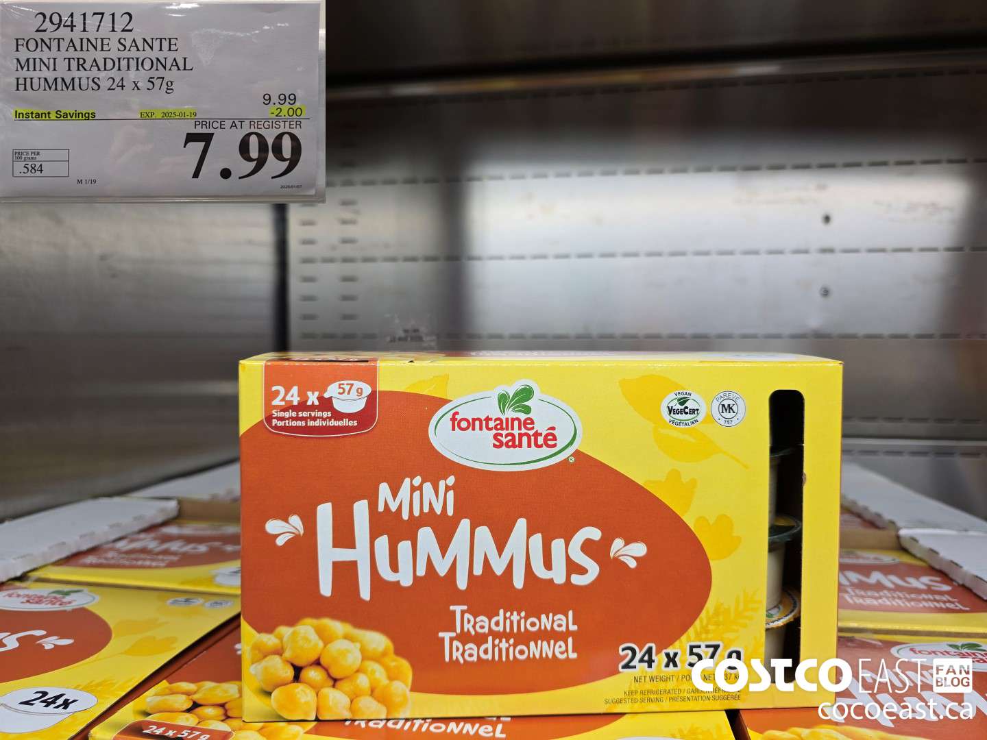 2941712 FONTAINE SANTE MINI TRADITIONAL HUMMUS 24 x 57g ($2.00 INSTANT SAVINGS EXPIRES ON 2025-01-19) $7.99