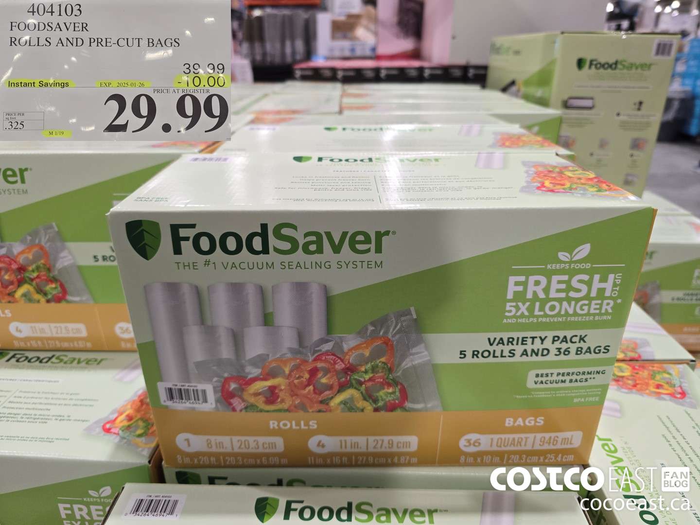404103 FOODSAVER ROLLS AND PRE-CUT BAGS ($10.00 INSTANT SAVINGS EXPIRES ON 2025-01-26) $29.99