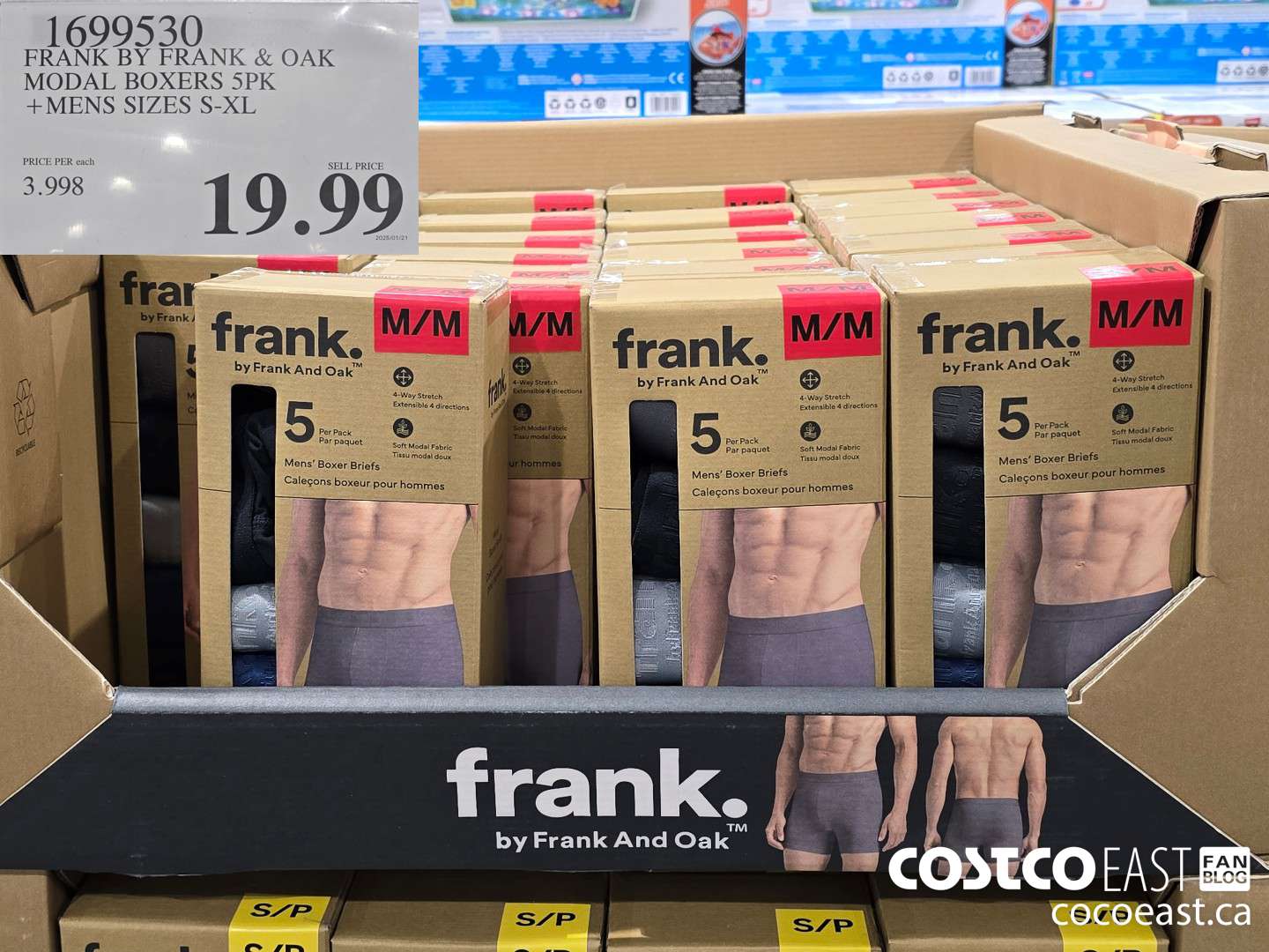 1699530 FRANK BY FRANK & OAK MODAL BOXERS 5PK +MENS SIZES S-XL $19.99
