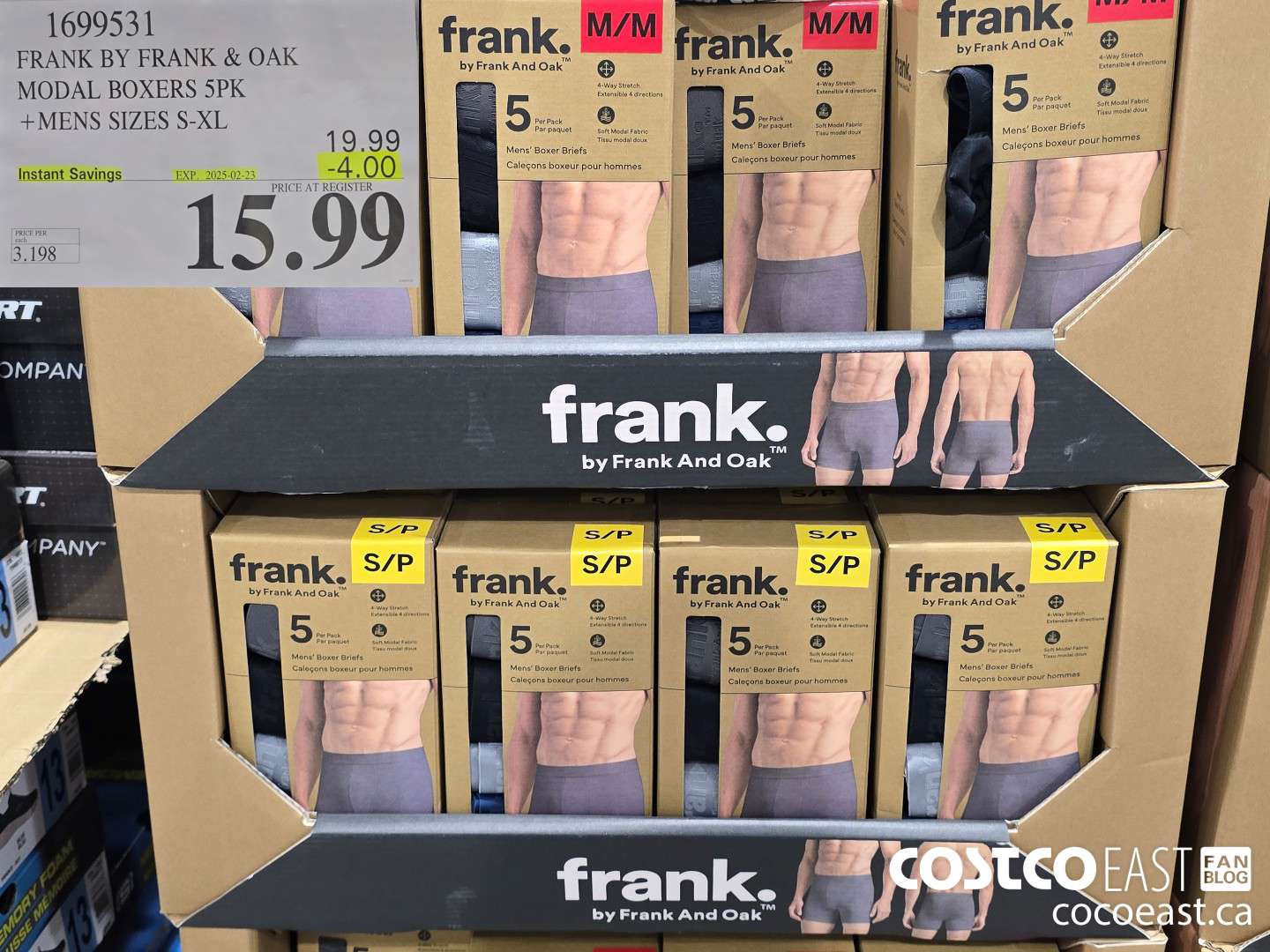 1699531 FRANK BY FRANK & OAK MODAL BOXERS 5PK +MENS SIZES S-XL ($4.00 INSTANT SAVINGS EXPIRES ON 2025-02-23) $15.99