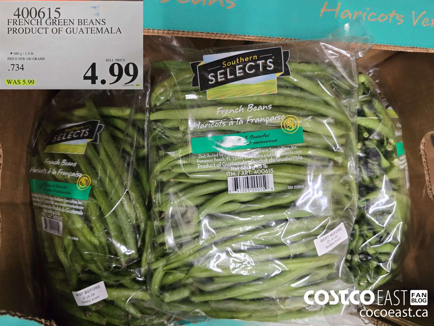 400615 FRENCH GREEN BEANS PRODUCT OF GUATEMALA $4.99