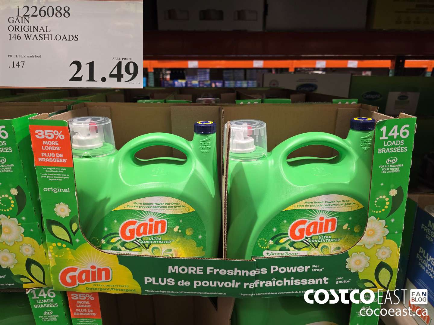 1226088 GAIN ORIGINAL 146 washloads $21.49