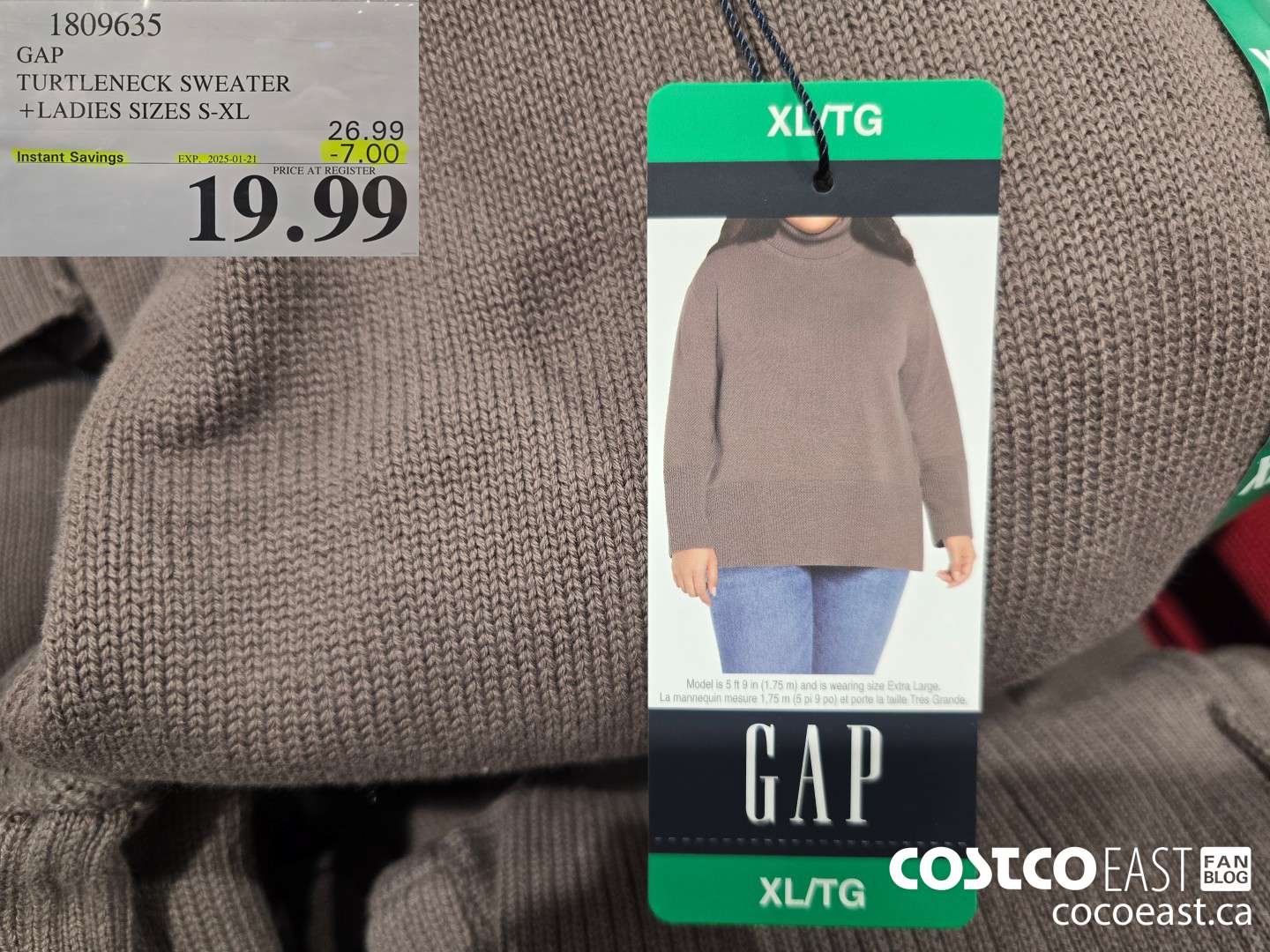 1809635 GAP TURTLENECK SWEATER +LADIES SIZES S-XL ($7.00 INSTANT SAVINGS EXPIRES ON 2025-01-21) $19.99