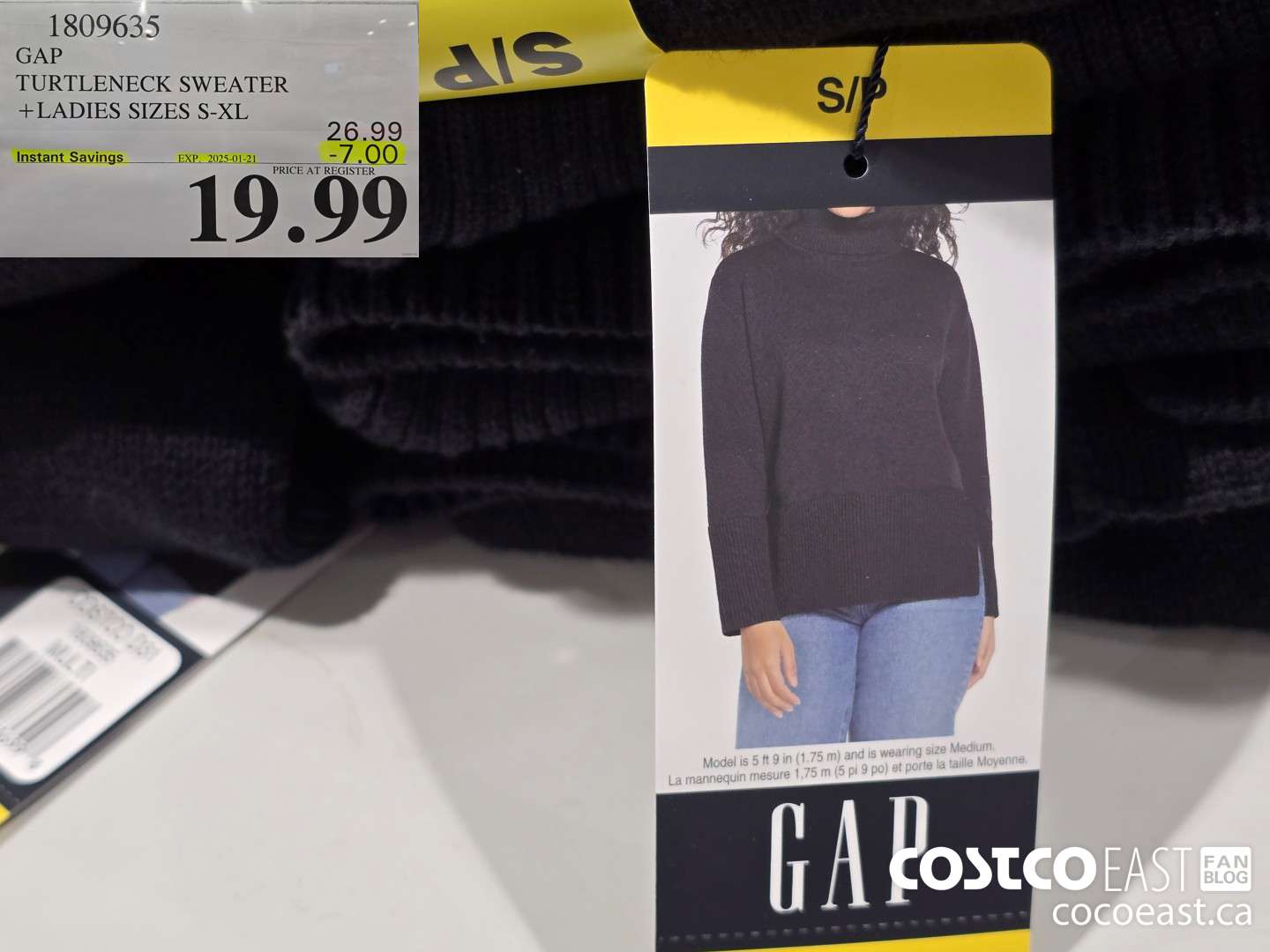 1809635 GAP TURTLENECK SWEATER +LADIES SIZES S-XL ($7.00 INSTANT SAVINGS EXPIRES ON 2025-01-21) $19.99