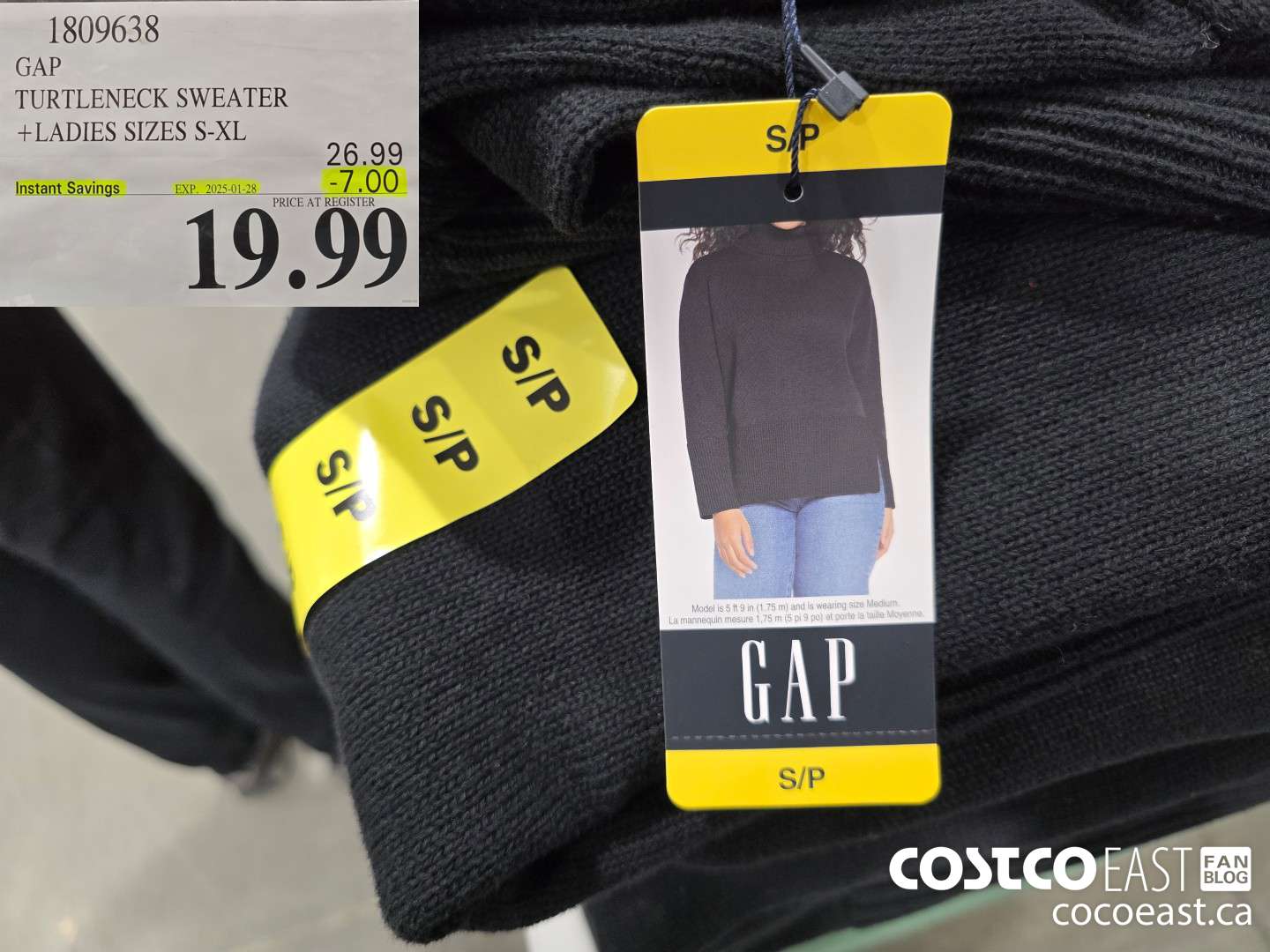 1809638 GAP TURTLENECK SWEATER +LADIES SIZES S-XL ($7.00 INSTANT SAVINGS EXPIRES ON 2025-01-28) $19.99