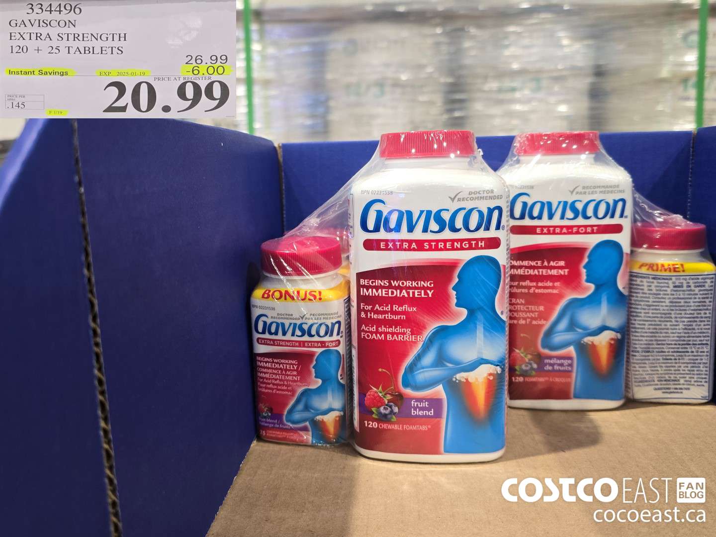 334496 GAVISCON EXTRA STRENGTH 120 + 25 TABLETS ($6.00 INSTANT SAVINGS EXPIRES ON 2025-01-19) $20.99