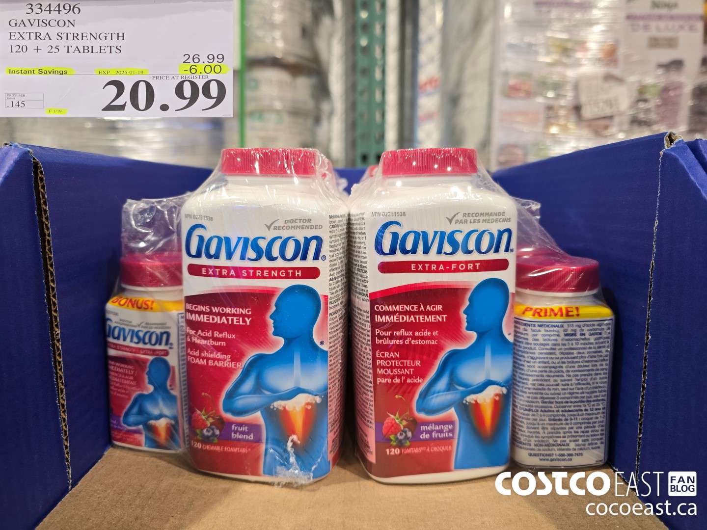 334496 GAVISCON EXTRA STRENGTH 120 + 25 TABLETS ($6.00 INSTANT SAVINGS EXPIRES ON 2025-01-19) $20.99