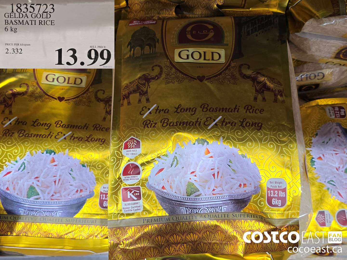 1835723 GELDA GOLD BASMATI RICE 6 kg $13.99