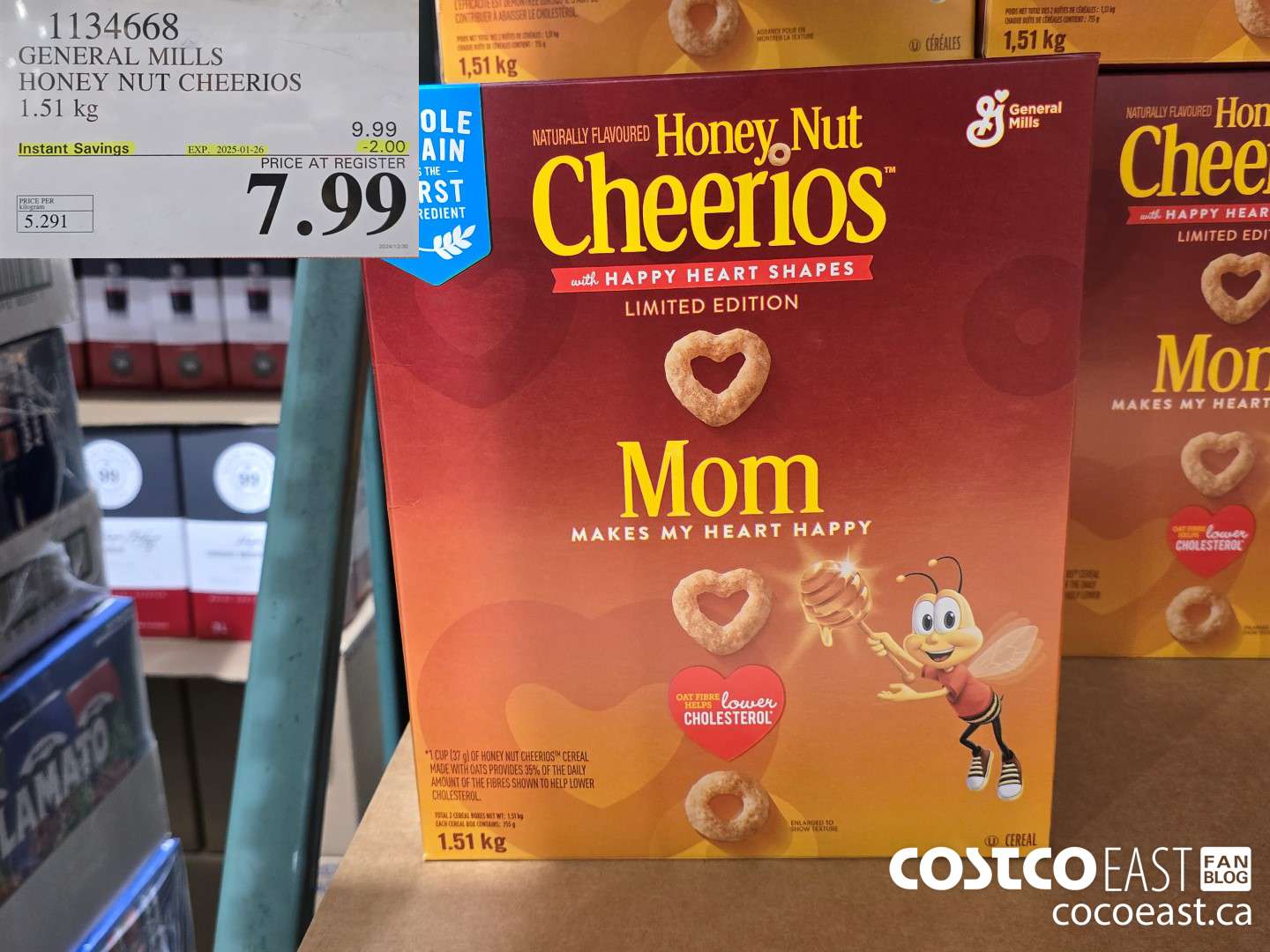1134668 GENERAL MILLS HONEY NUT CHEERIOS 1.51 kg ($2.00 INSTANT SAVINGS EXPIRES ON 2025-01-26) $7.99