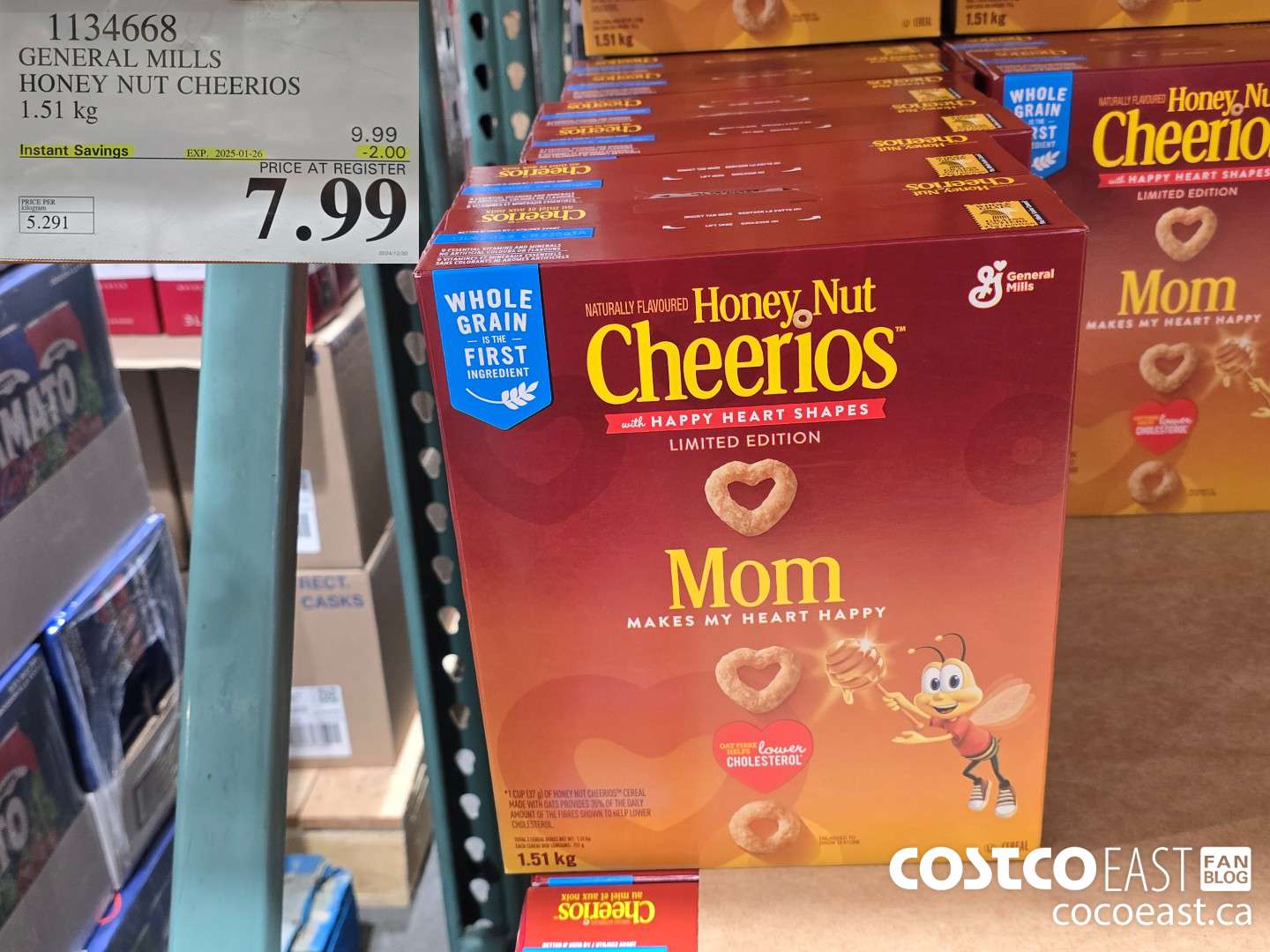 1134668 GENERAL MILLS HONEY NUT CHEERIOS 1.51 kg ($2.00 INSTANT SAVINGS EXPIRES ON 2025-01-26) $7.99