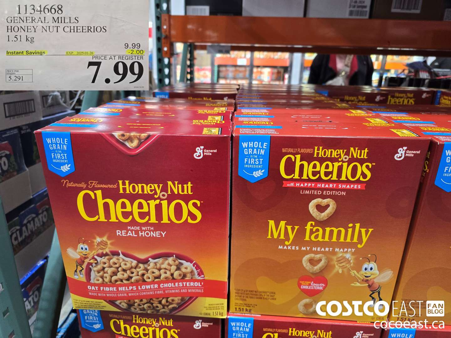 1134668 GENERAL MILLS HONEY NUT CHEERIOS 1.51 kg ($2.00 INSTANT SAVINGS EXPIRES ON 2025-01-26) $7.99
